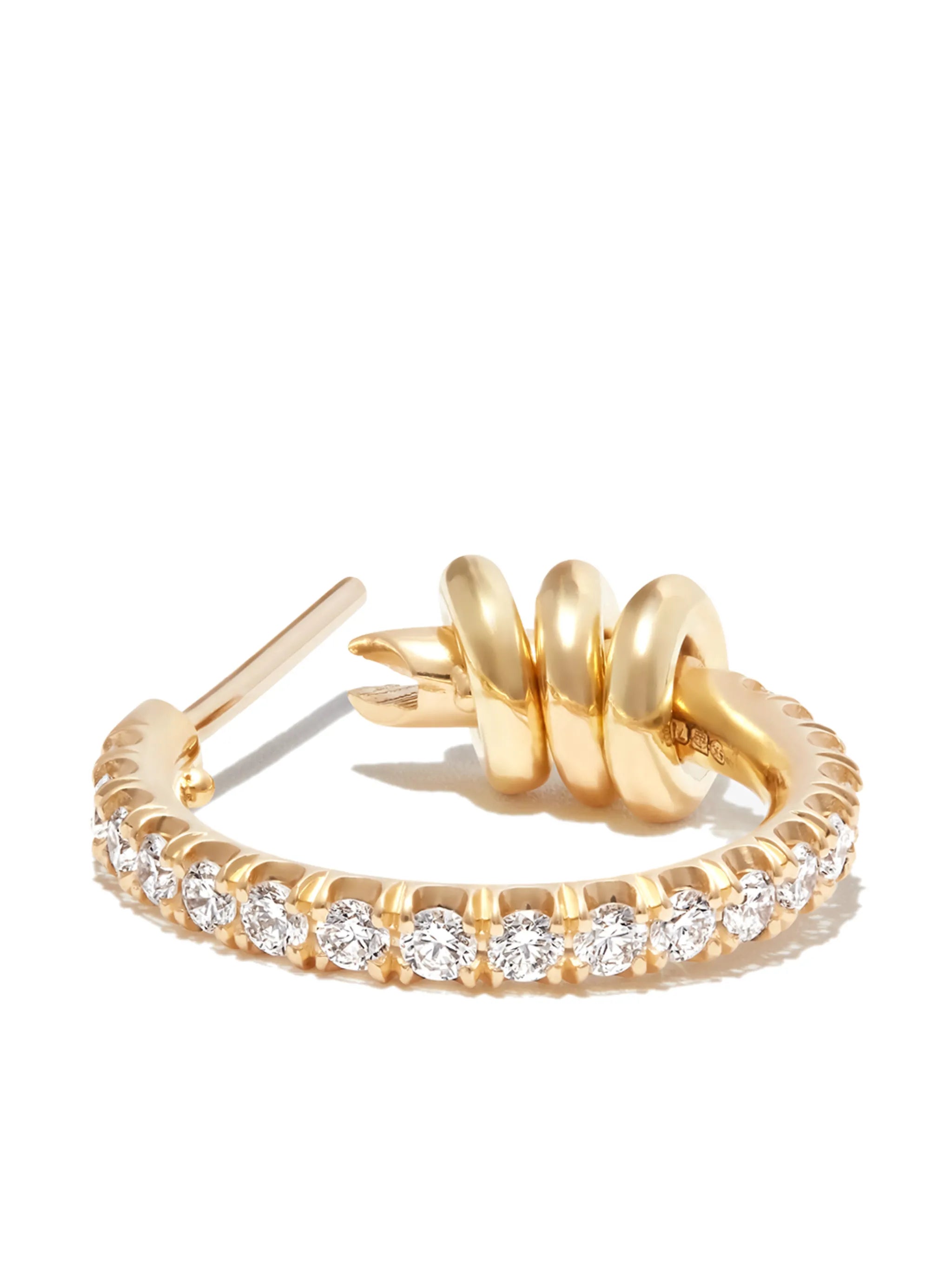 18kt yellow gold diamond hoop earrings