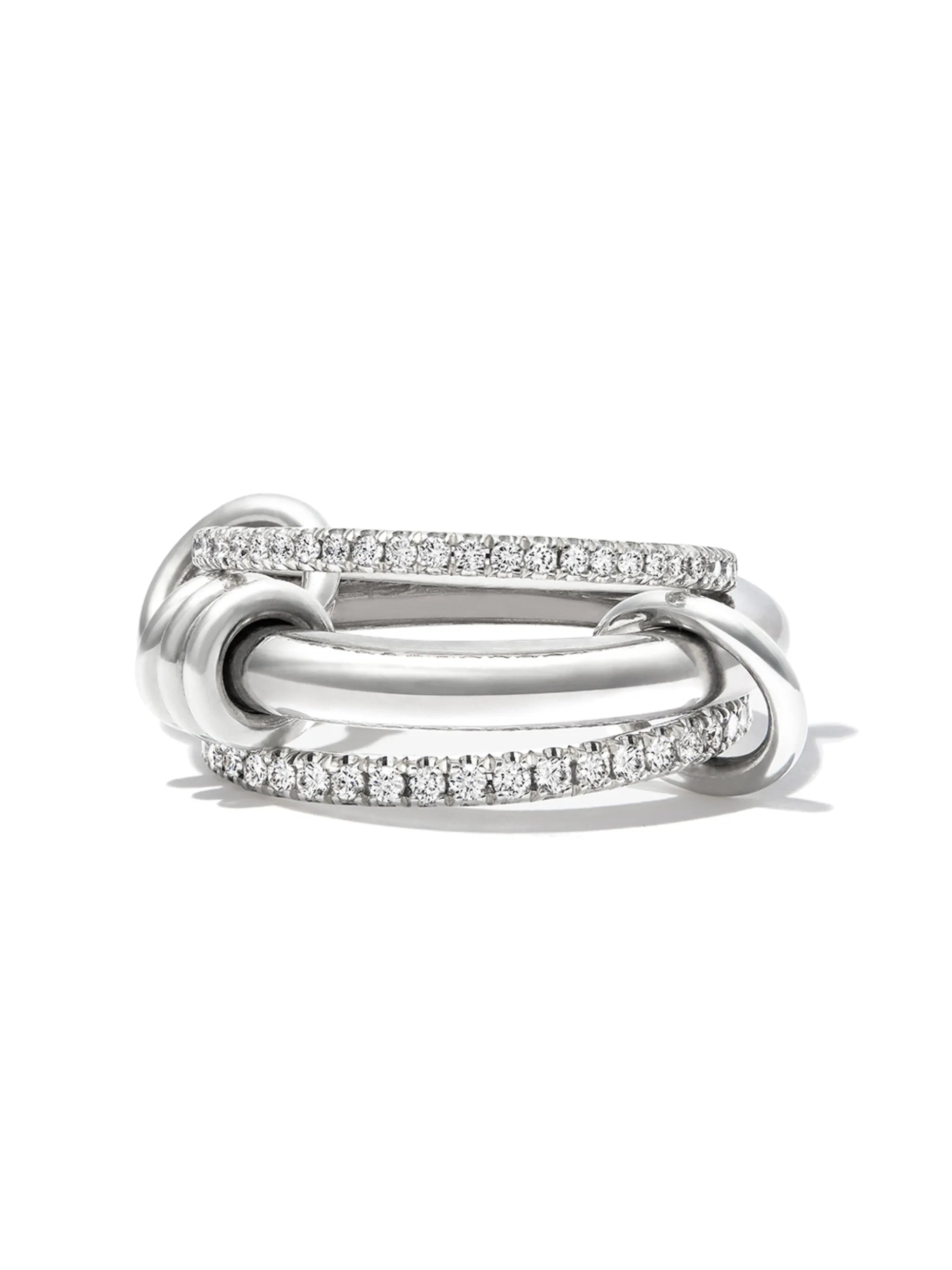 18kt white gold and silver Gemini diamond ring
