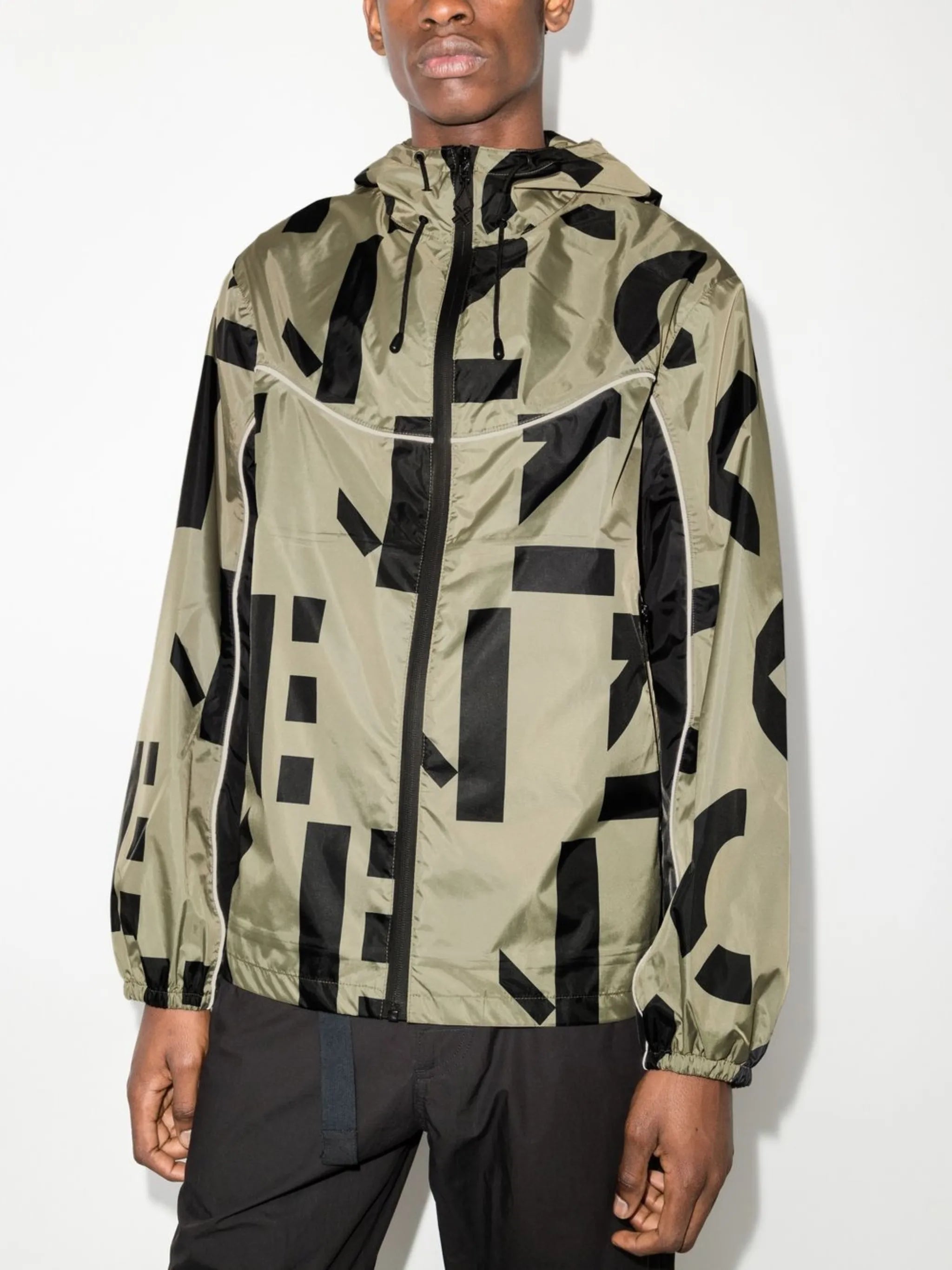 monogram-print raincoat