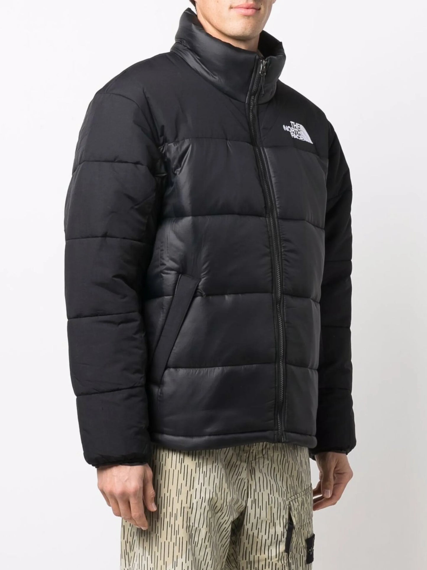 Himalayan embroidered-logo padded coat