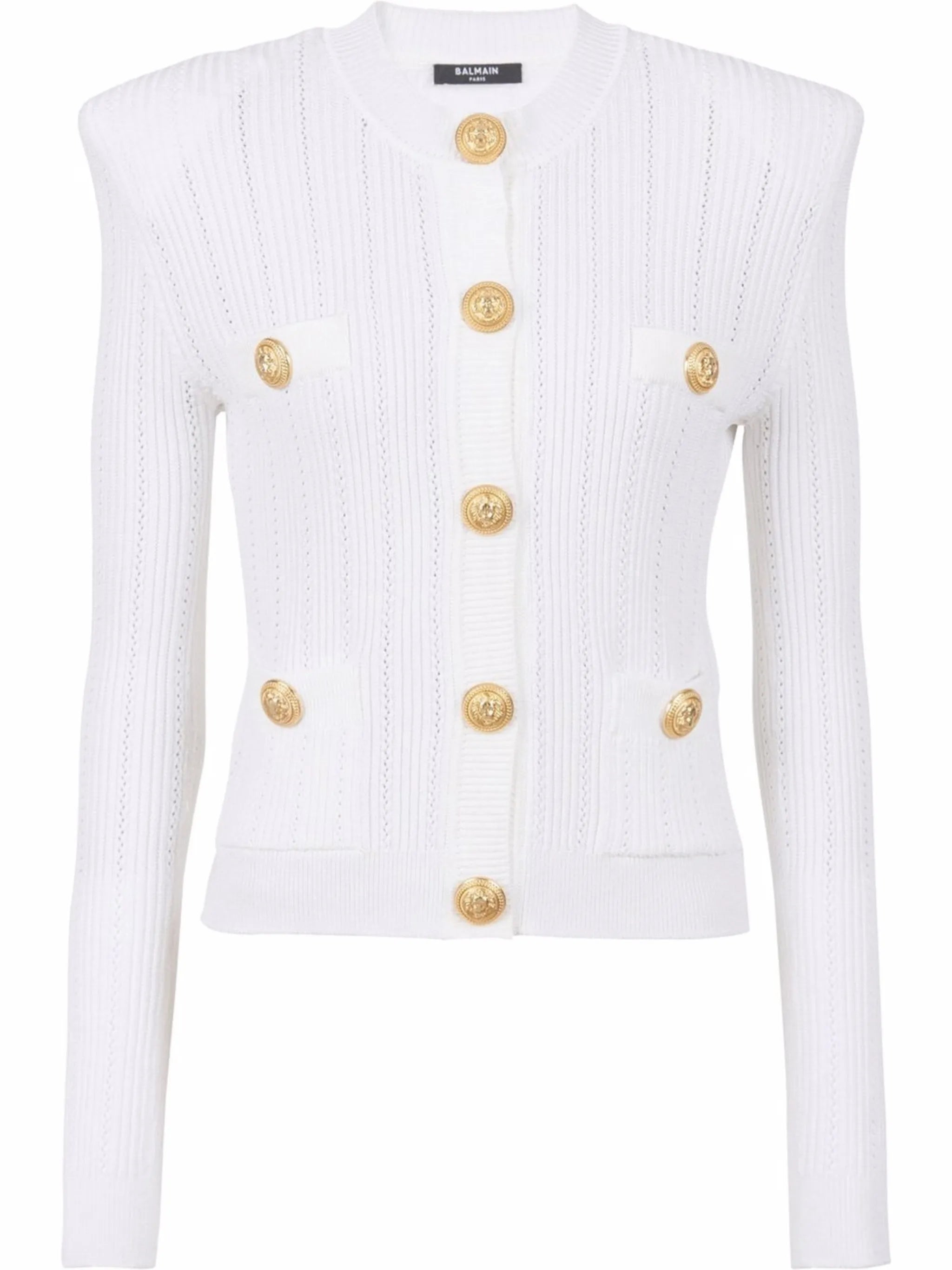 fine-knit button-fastening cardigan