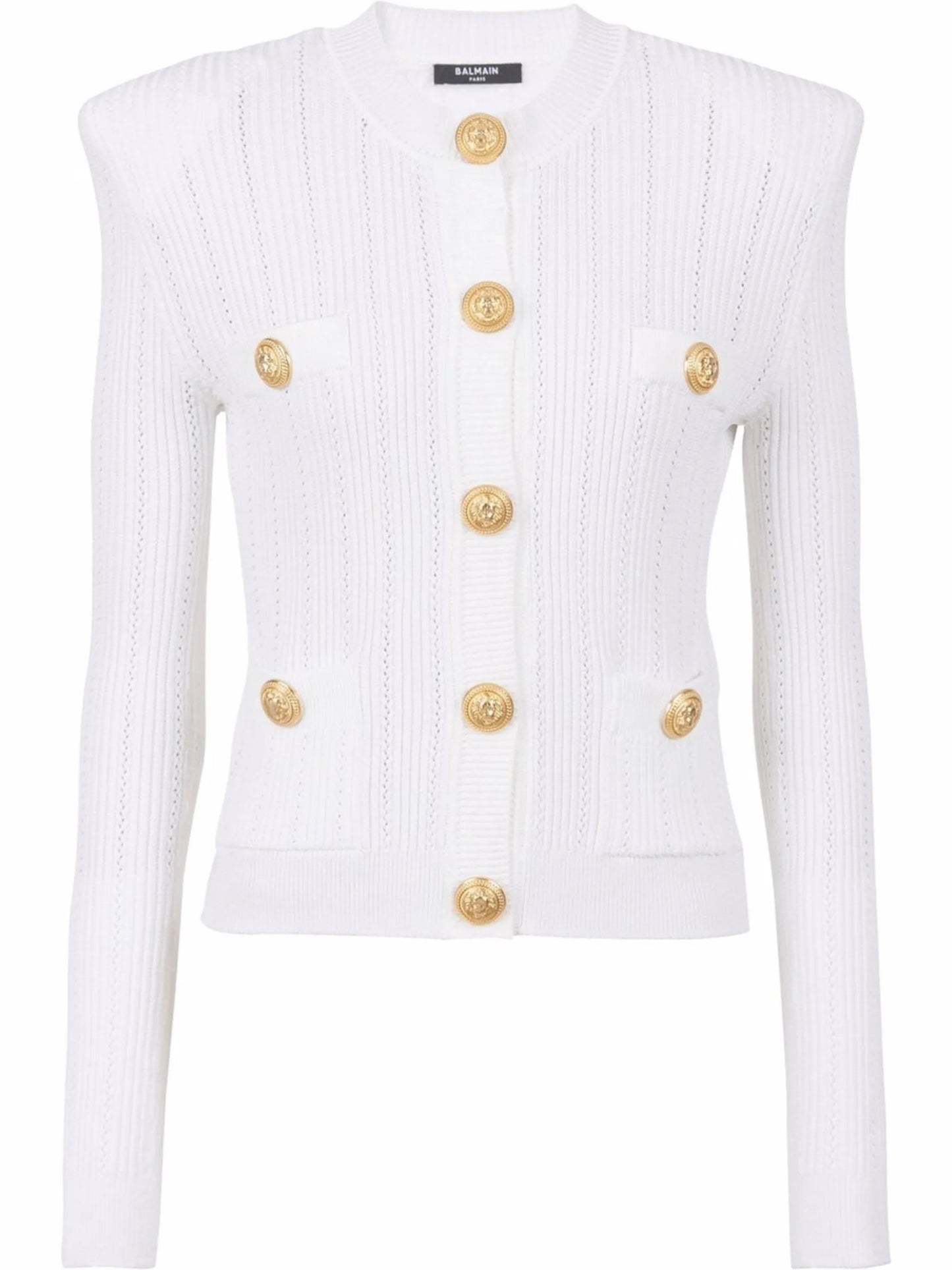 fine-knit button-fastening cardigan