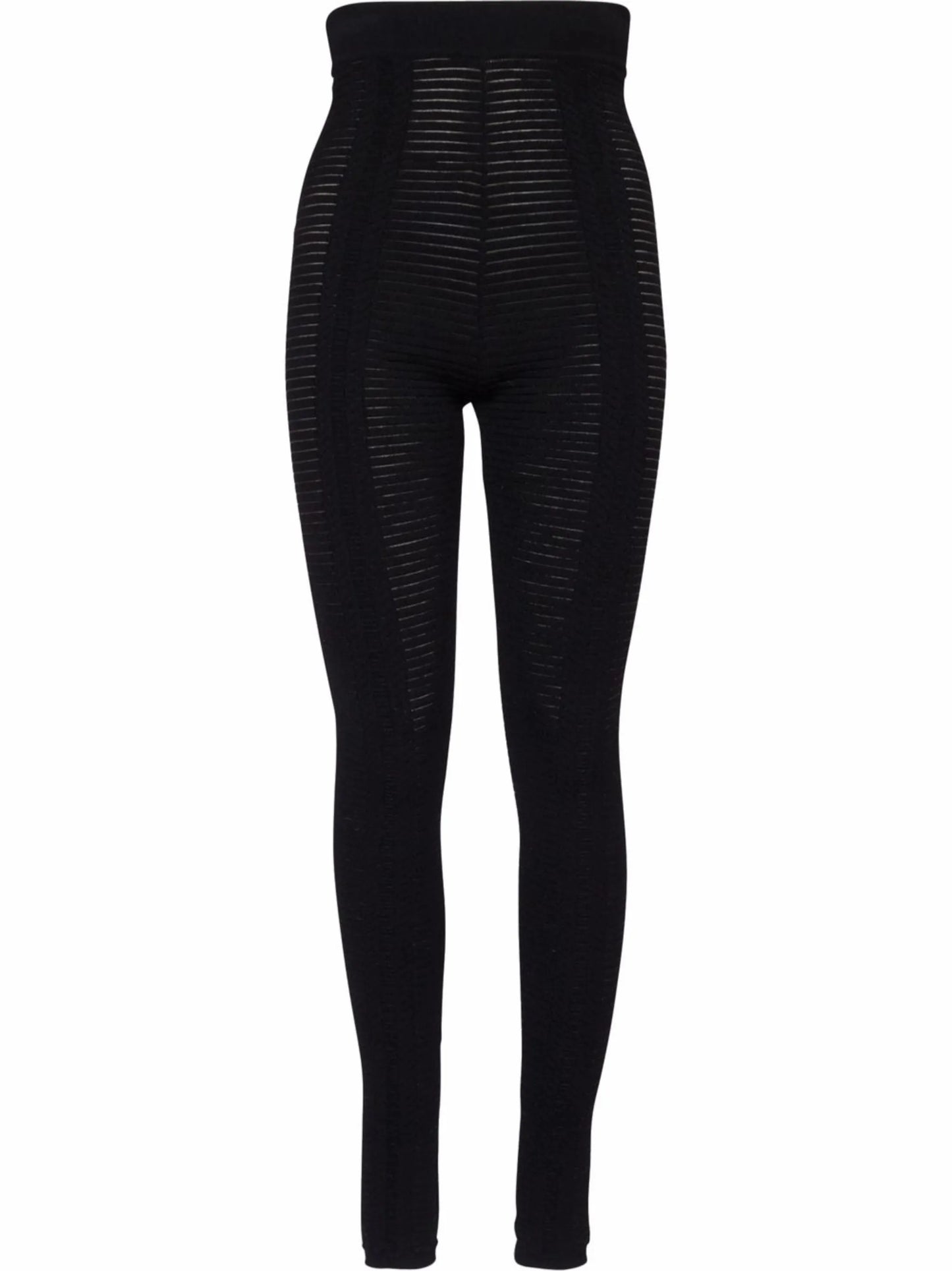 high-waisted sheer knitted leggings