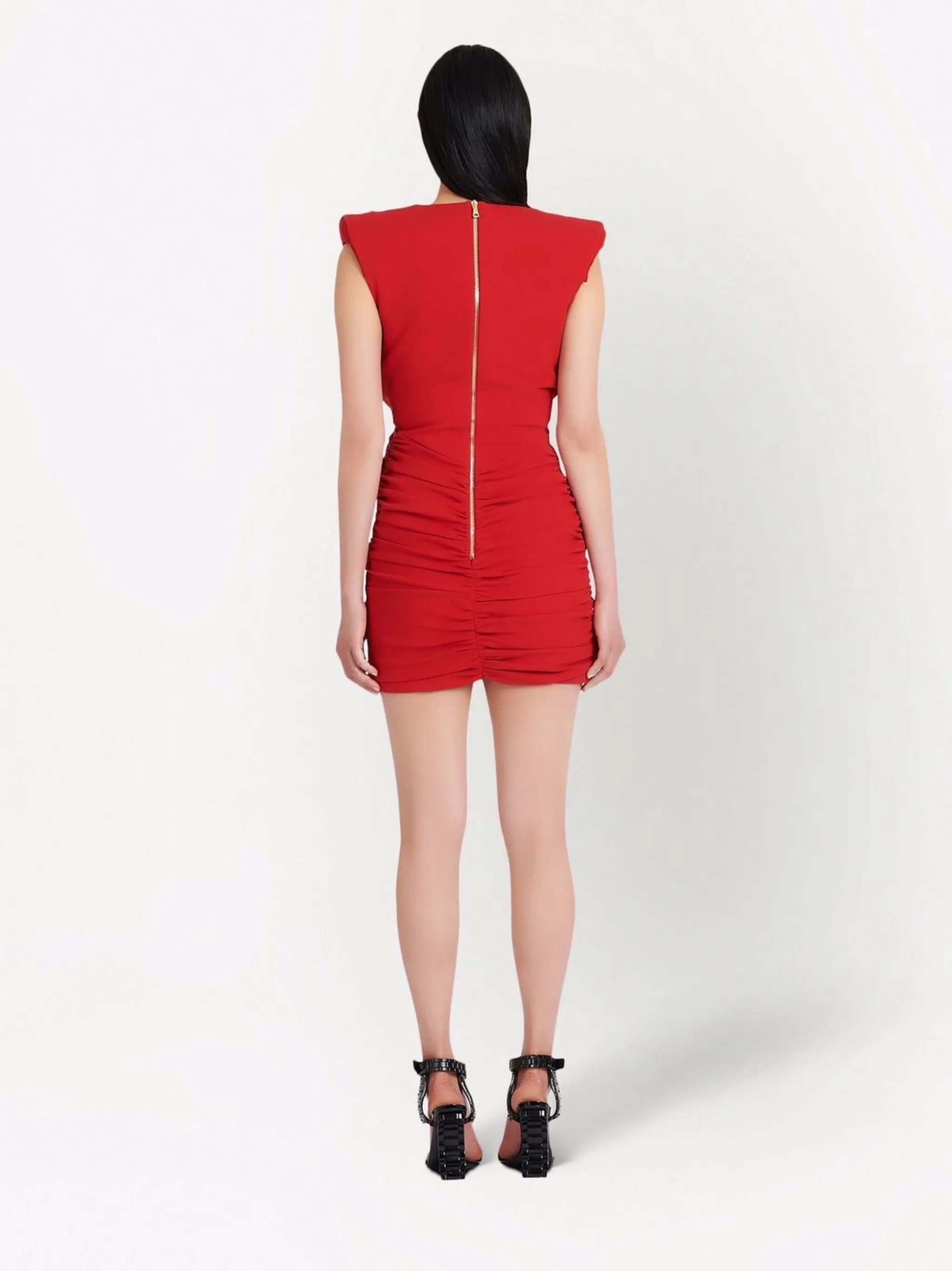 sleeveless draped minidress