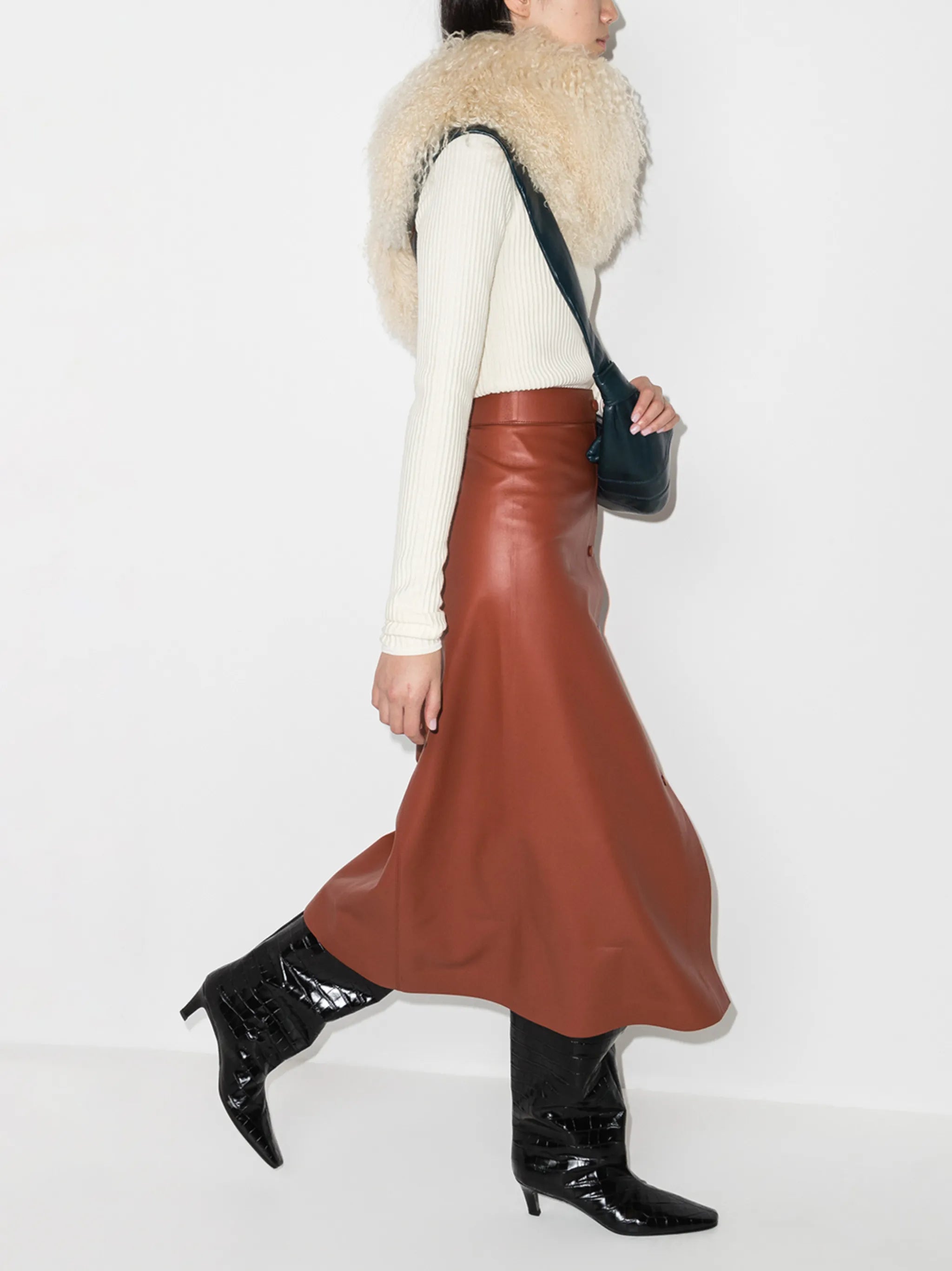 A-line mid-length skirt