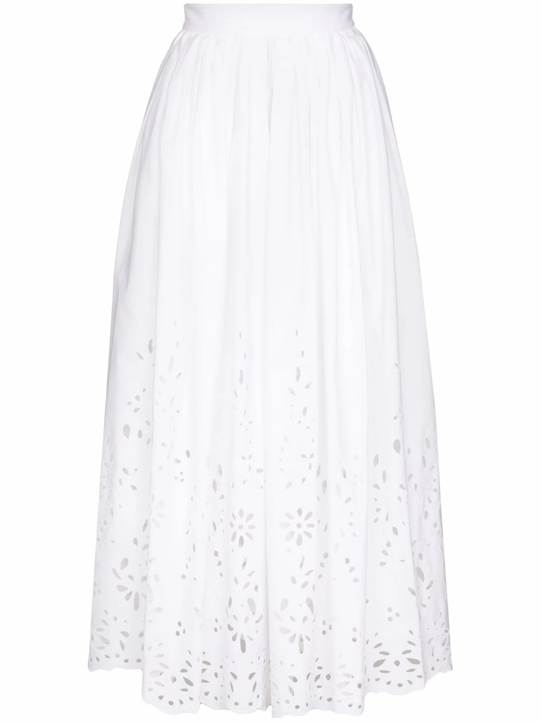 broderie anglaise flared skirt