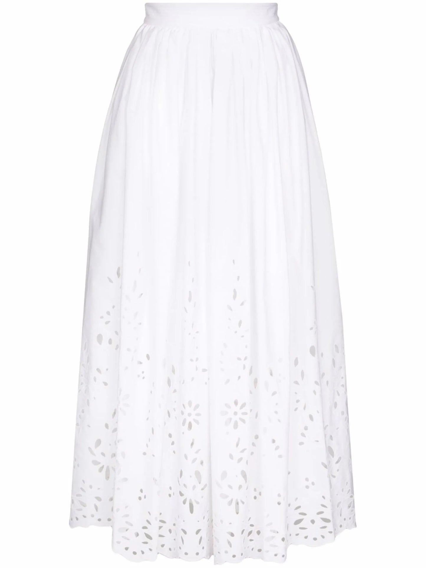 broderie anglaise flared skirt