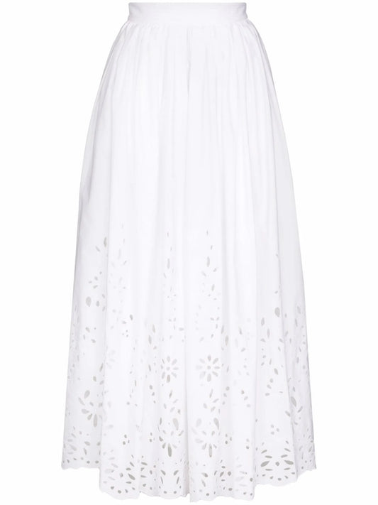 broderie anglaise flared skirt