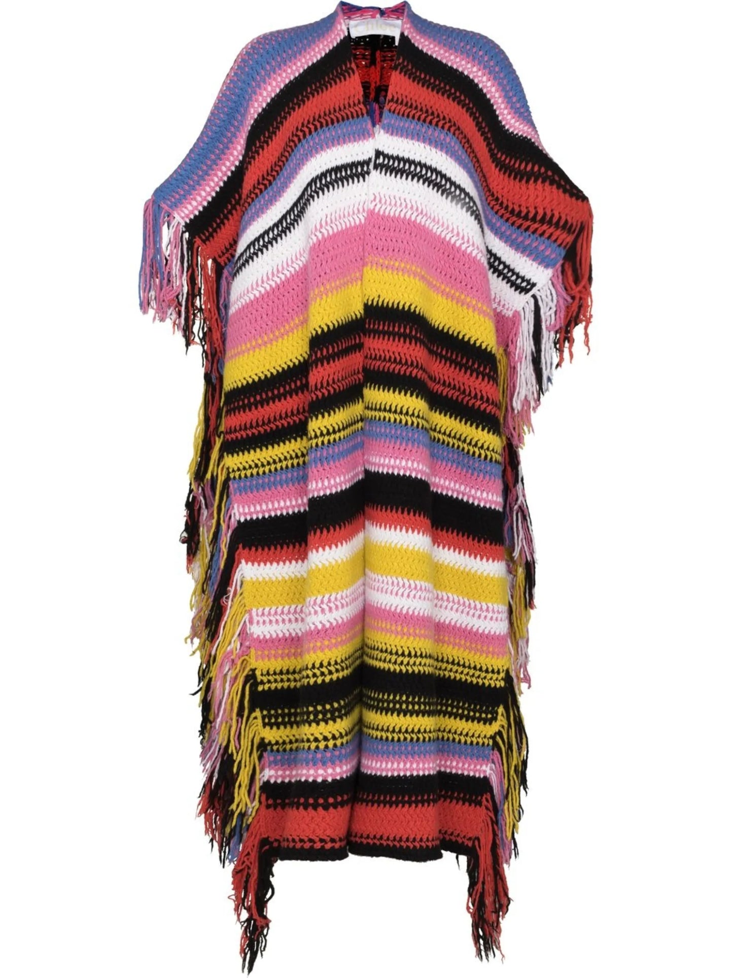 striped knitted cardi-coat