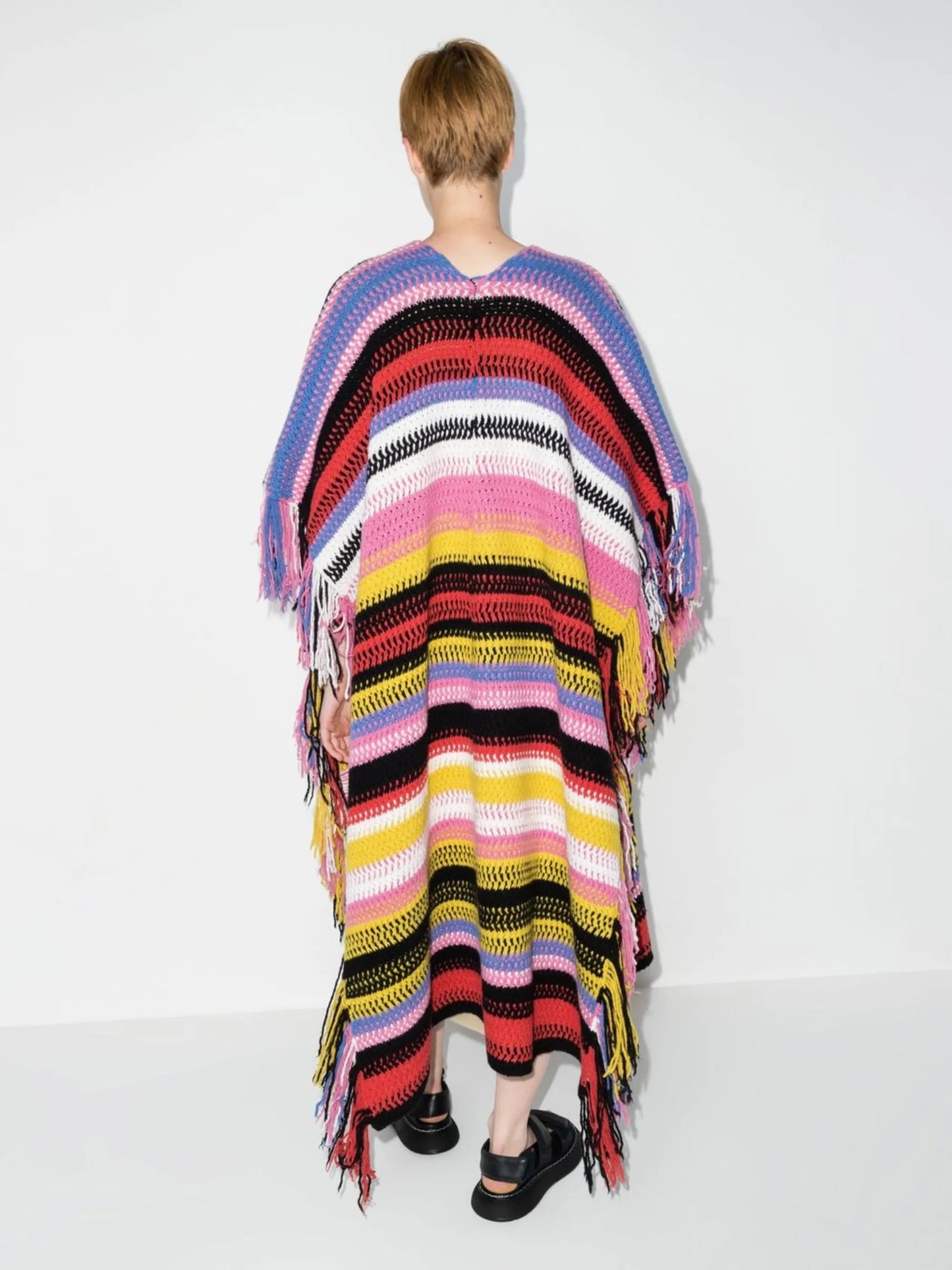 striped knitted cardi-coat