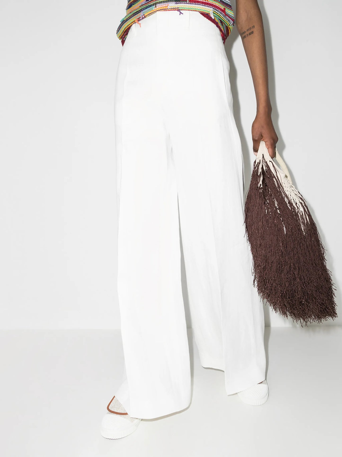 wide-leg linen trousers