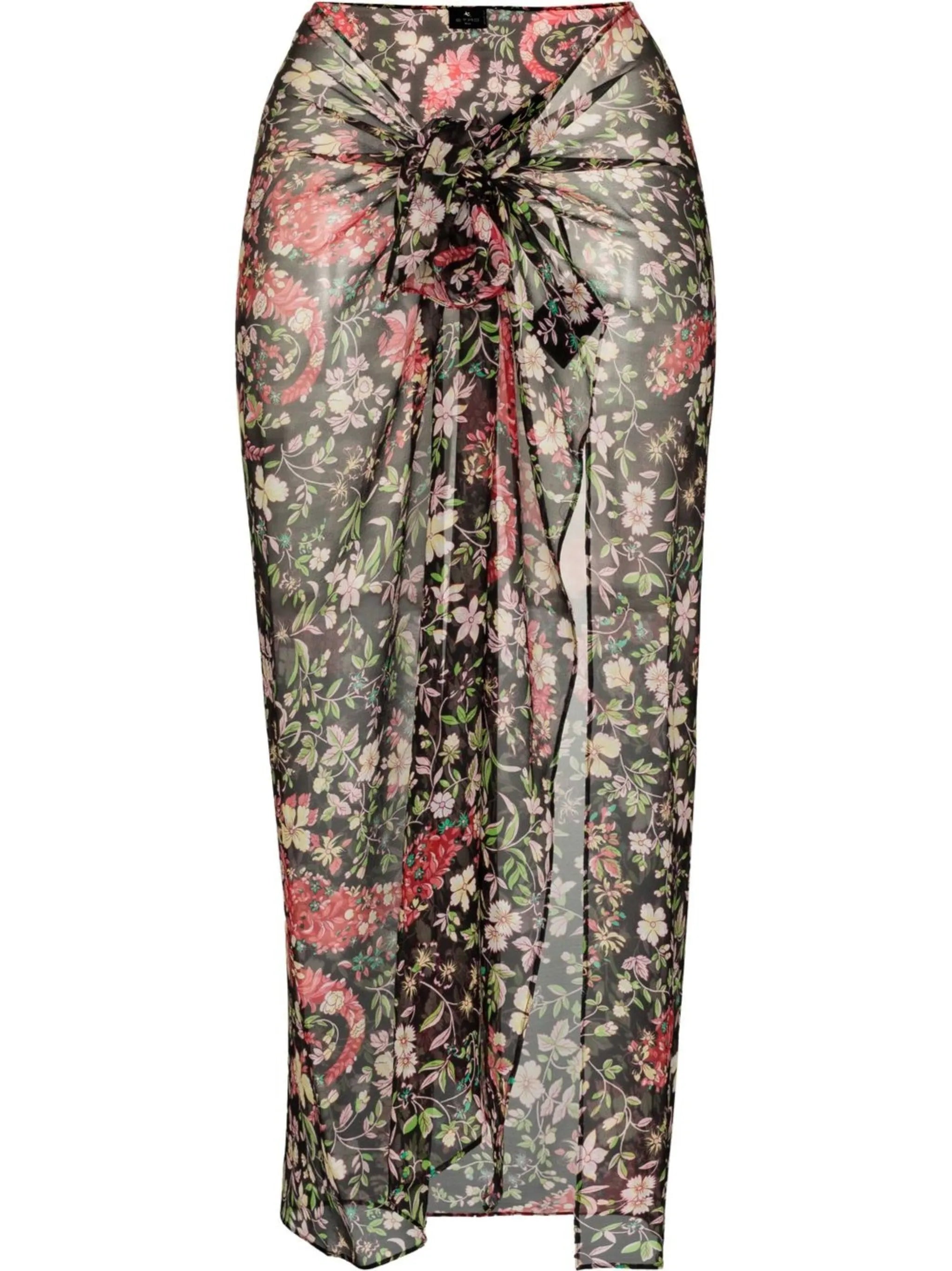 floral-print silk cover-up