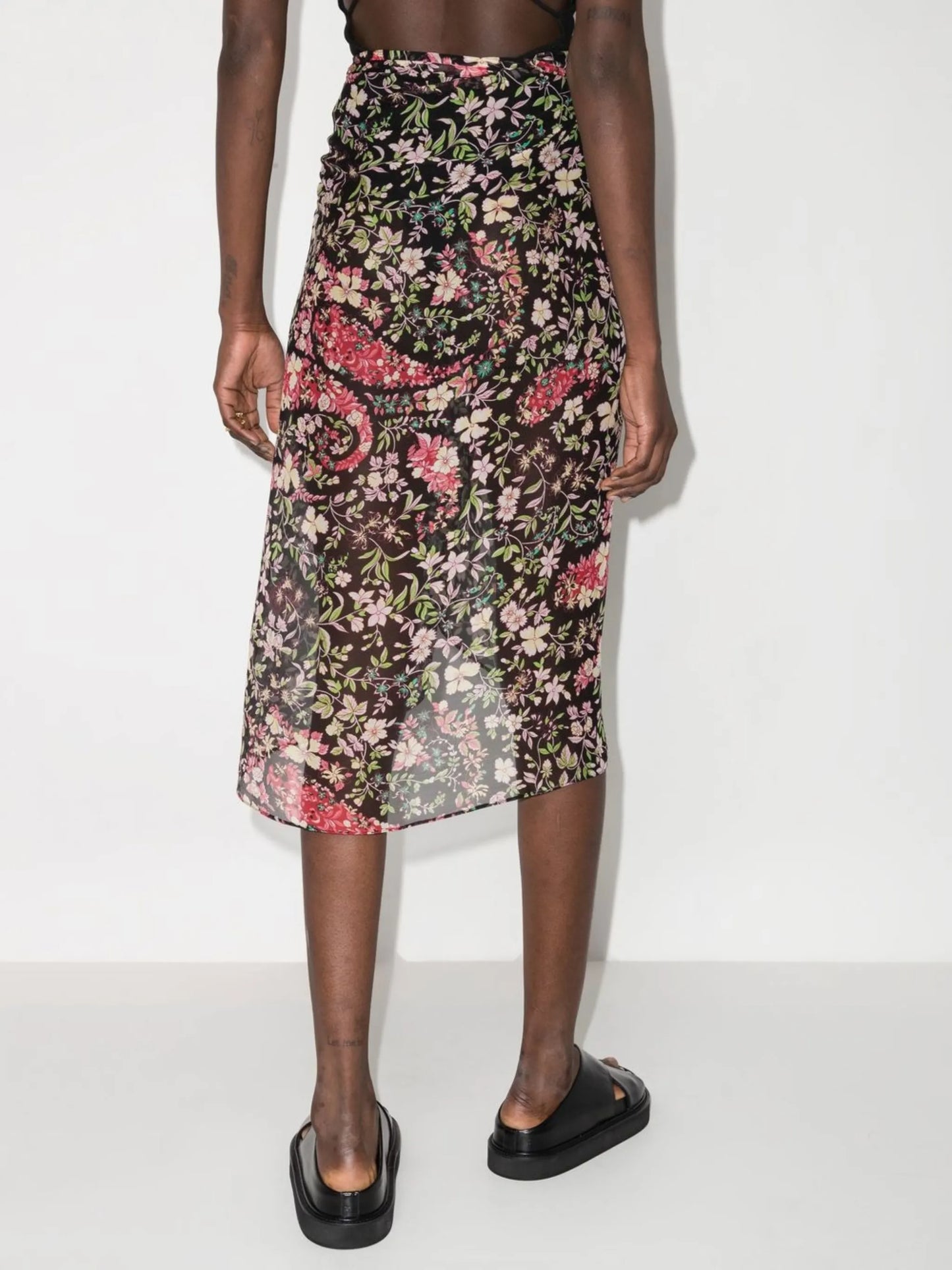 floral-print silk cover-up
