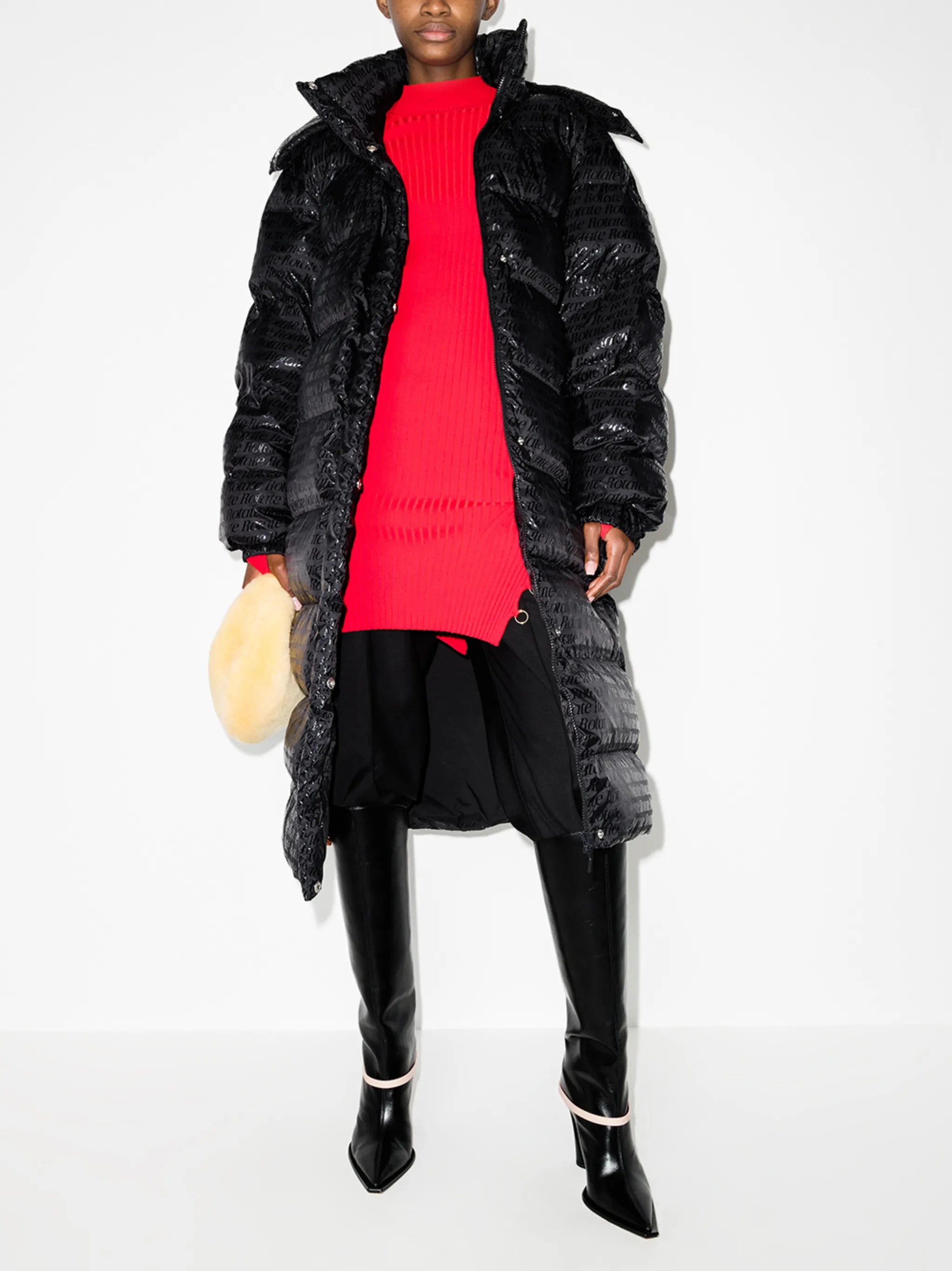 Tina logo-print puffer coat