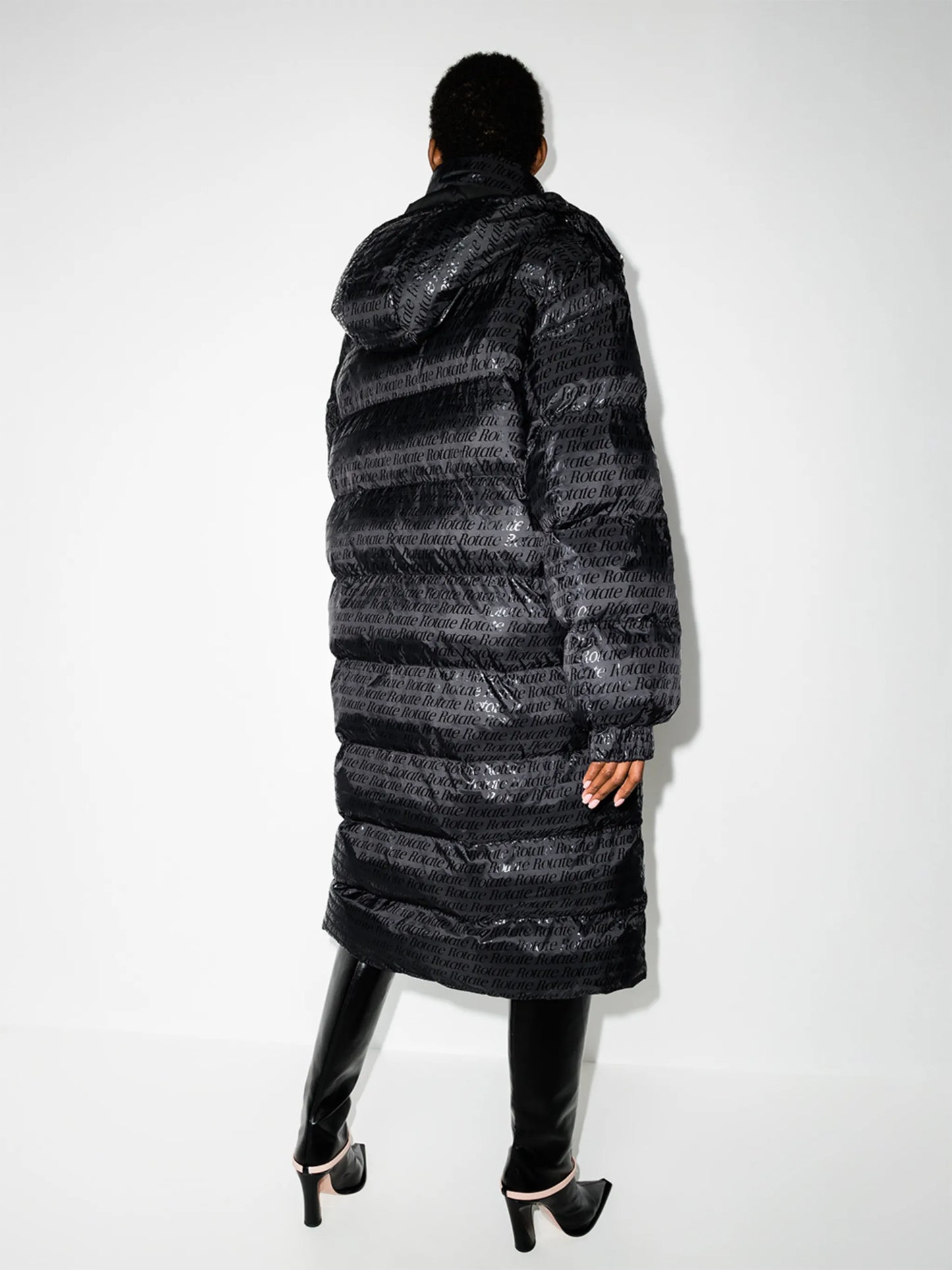 Tina logo-print puffer coat