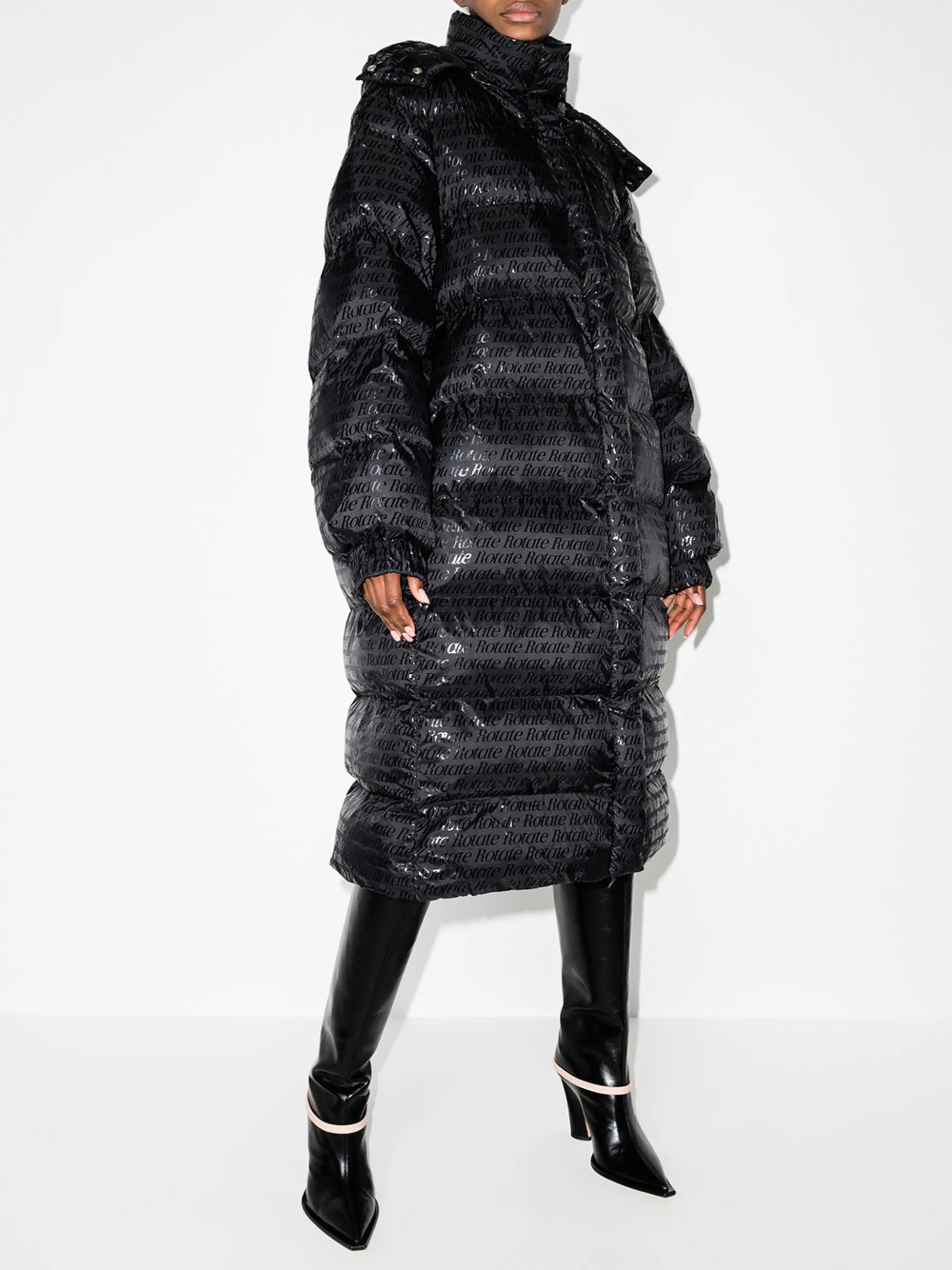 Tina logo-print puffer coat