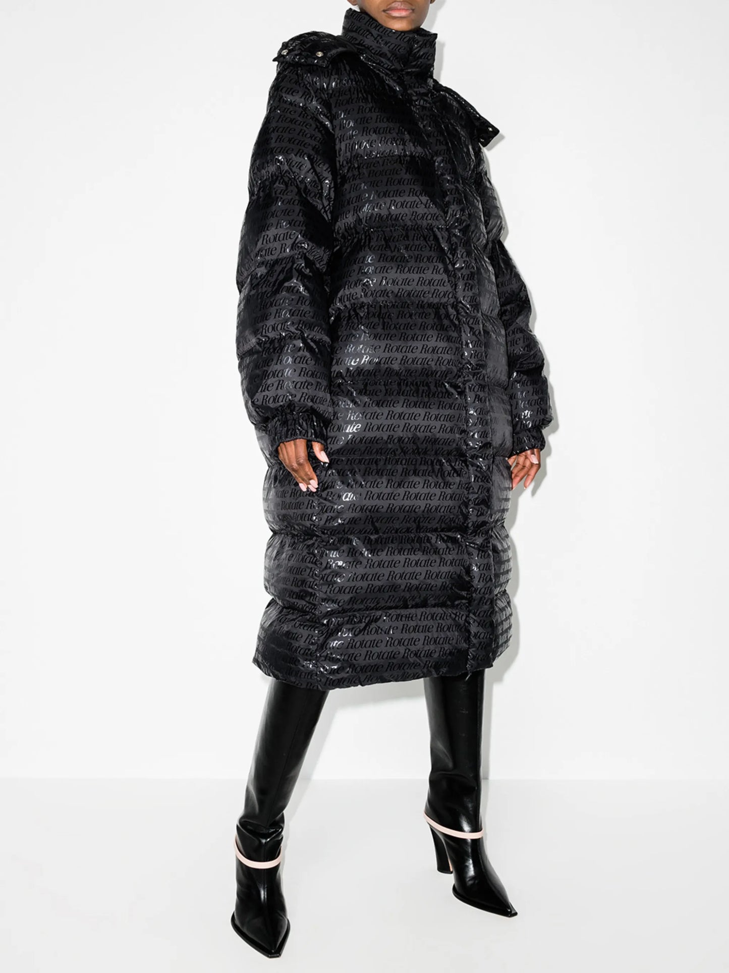 Tina logo-print puffer coat