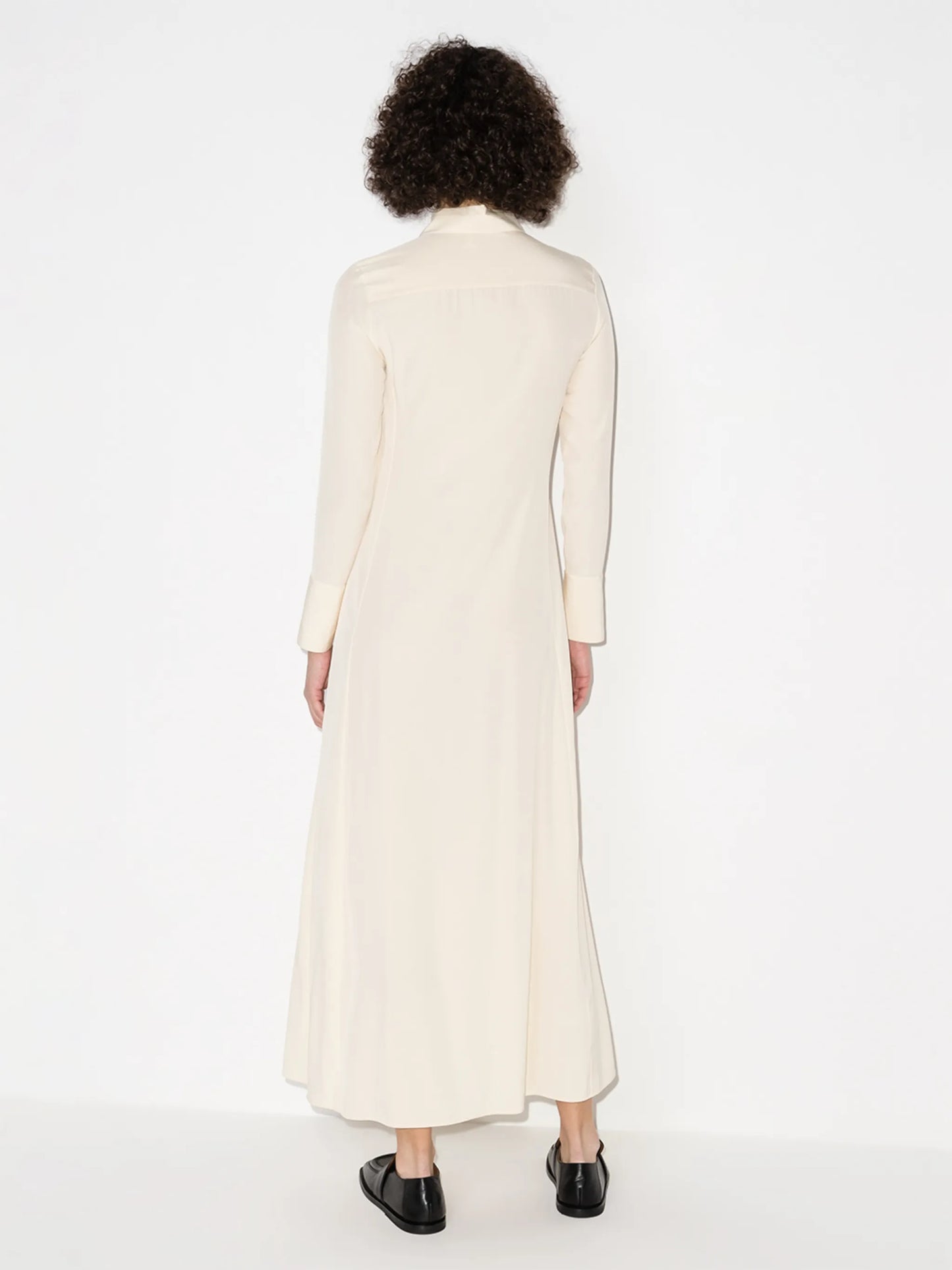 crepe maxi shirtdress