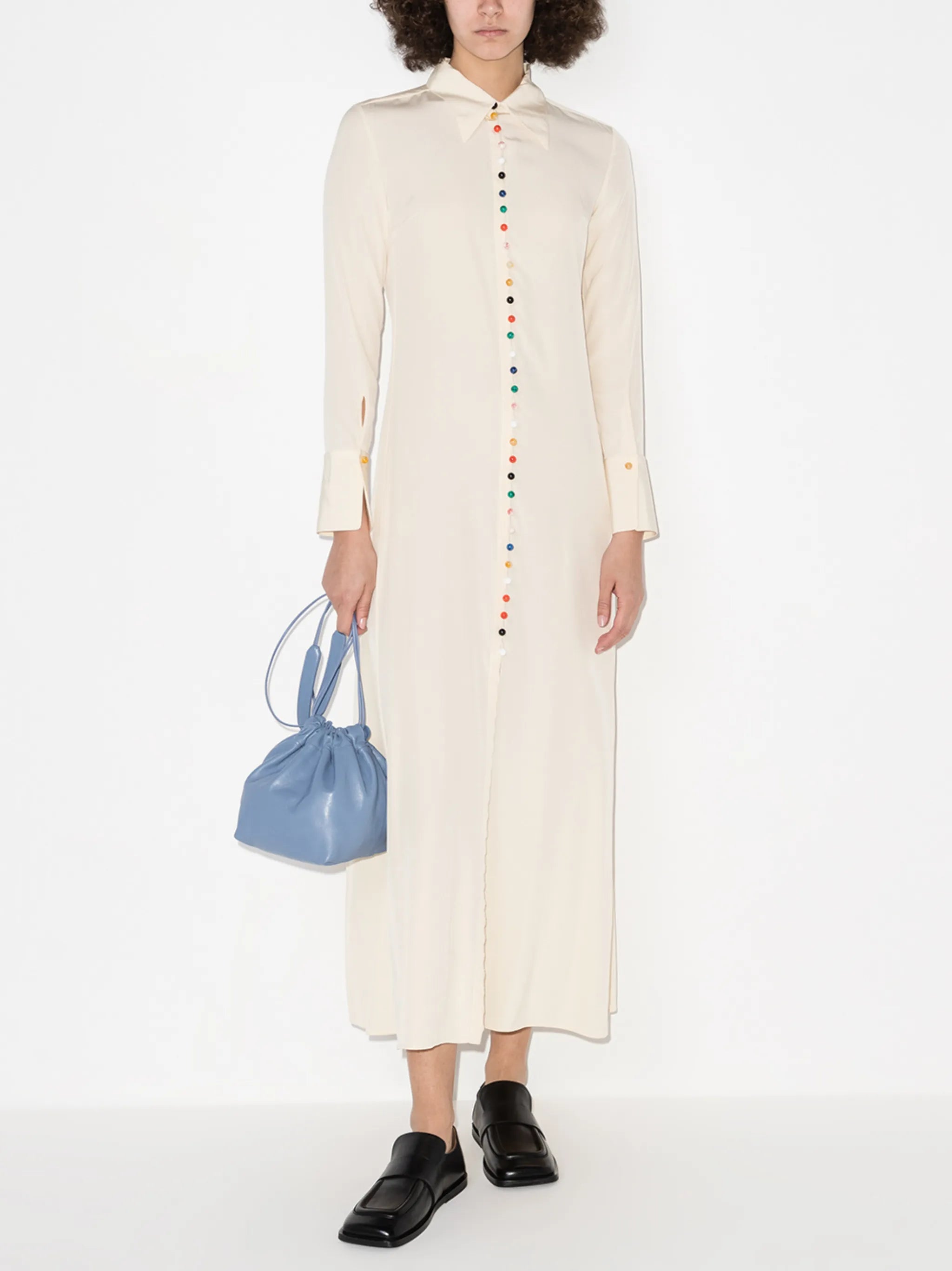 crepe maxi shirtdress