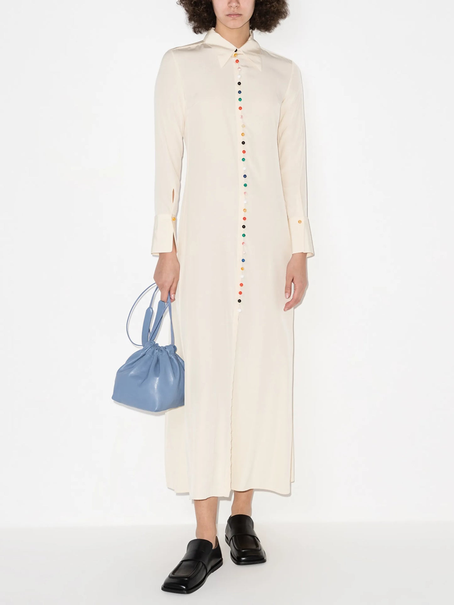 crepe maxi shirtdress