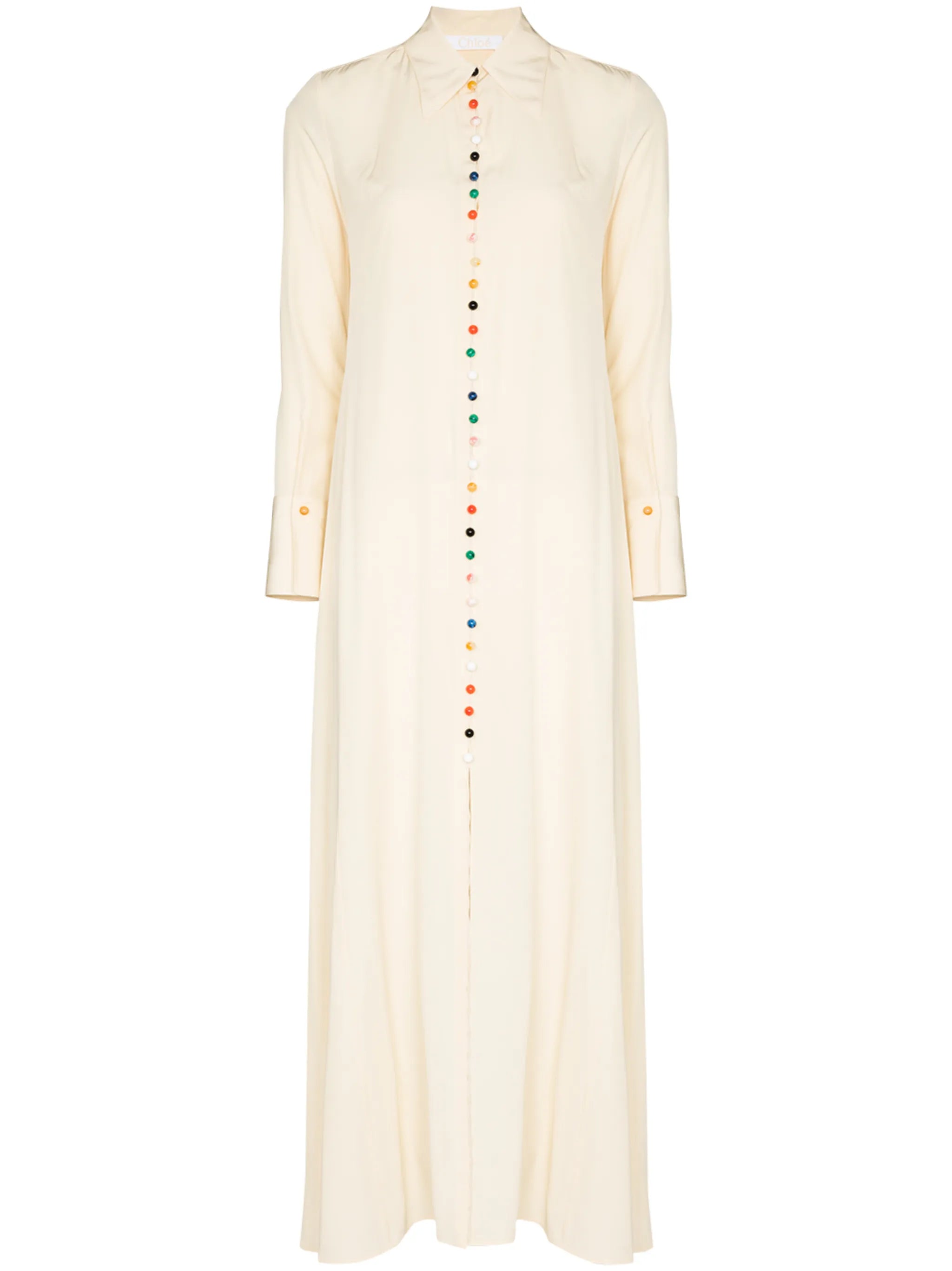 crepe maxi shirtdress