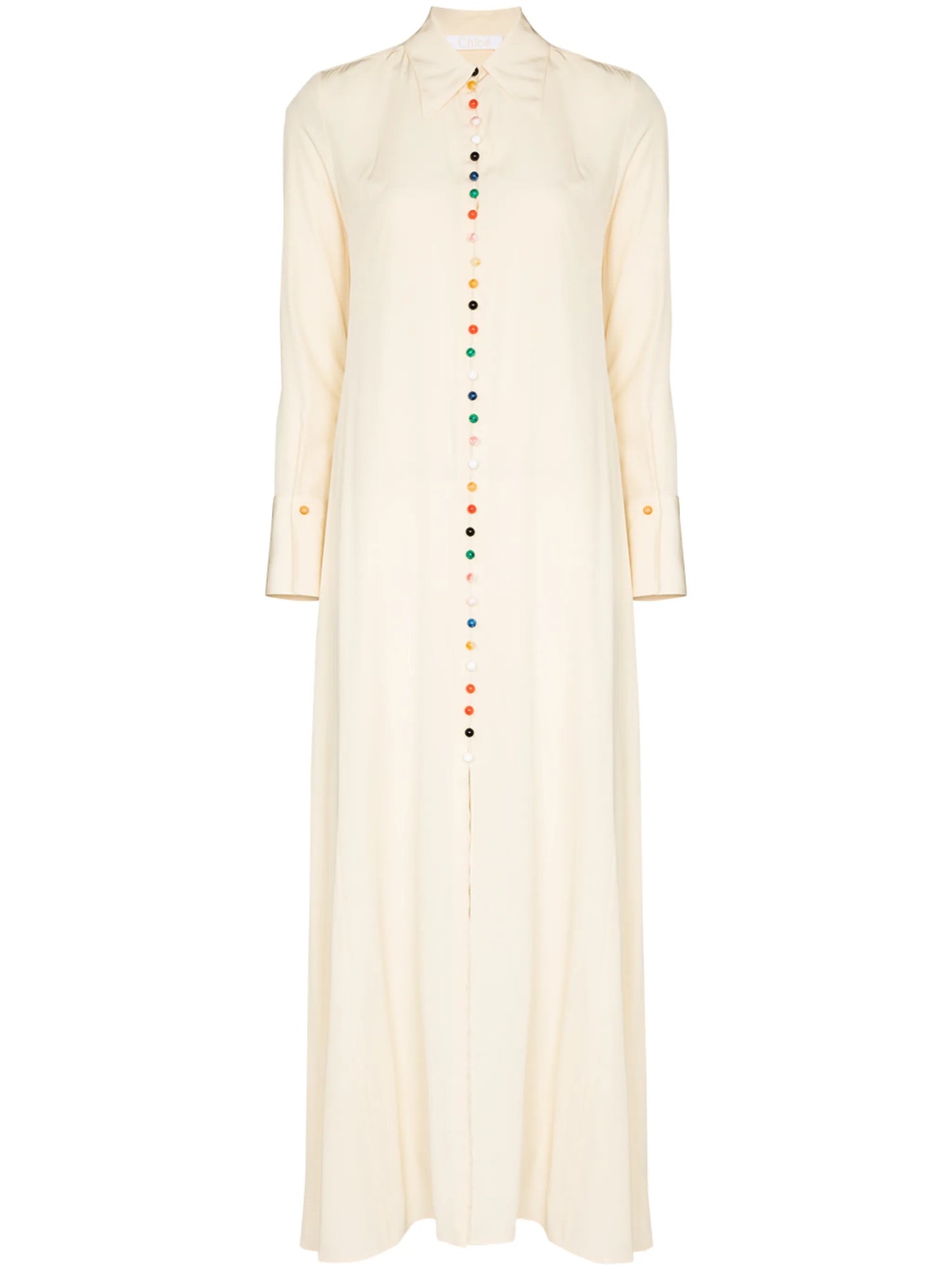 crepe maxi shirtdress
