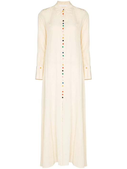 crepe maxi shirtdress