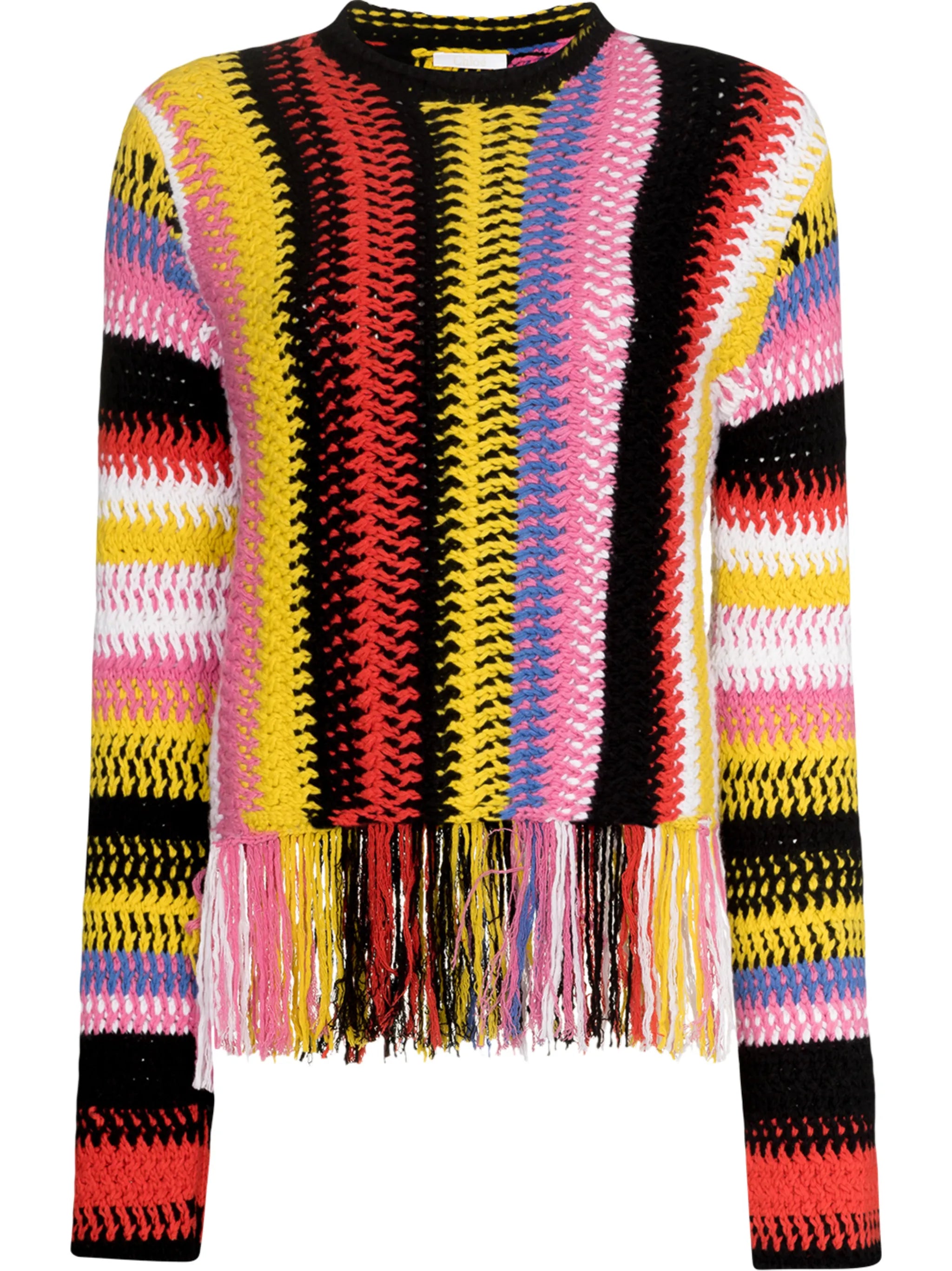 striped fringed jumper