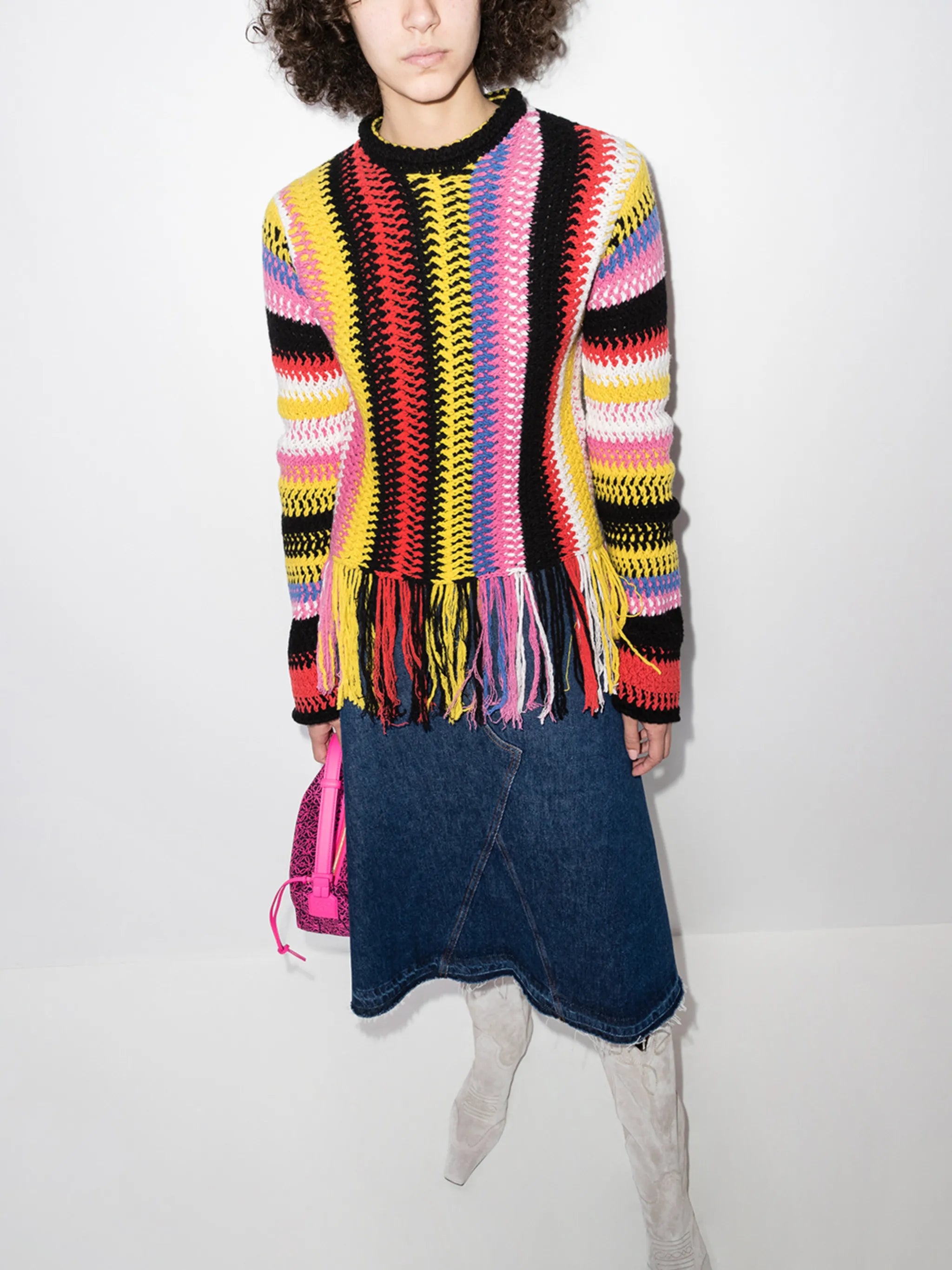 striped fringed jumper