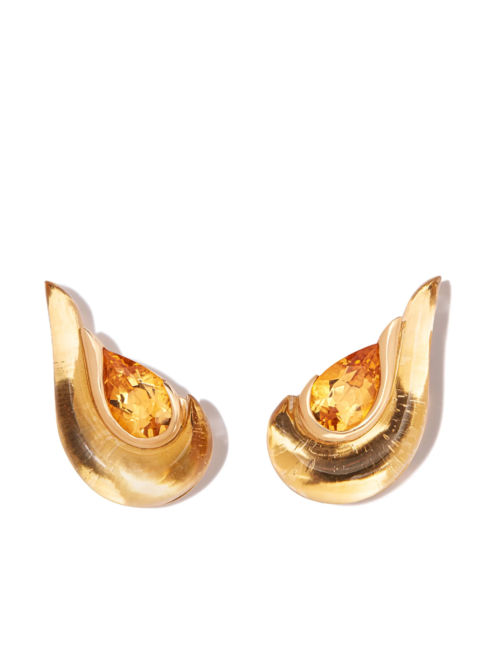 18kt yellow gold Gleam citrine stud earrings