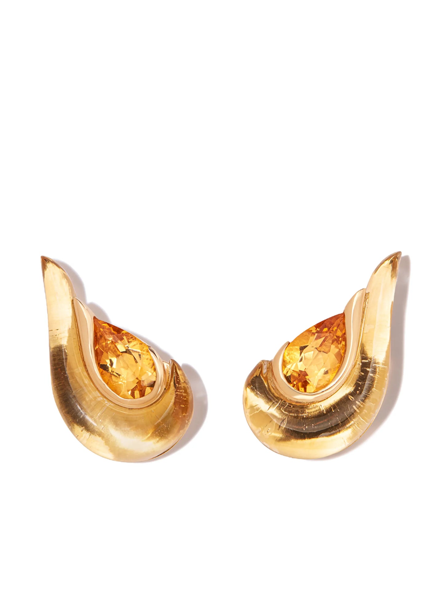 18kt yellow gold Gleam citrine stud earrings