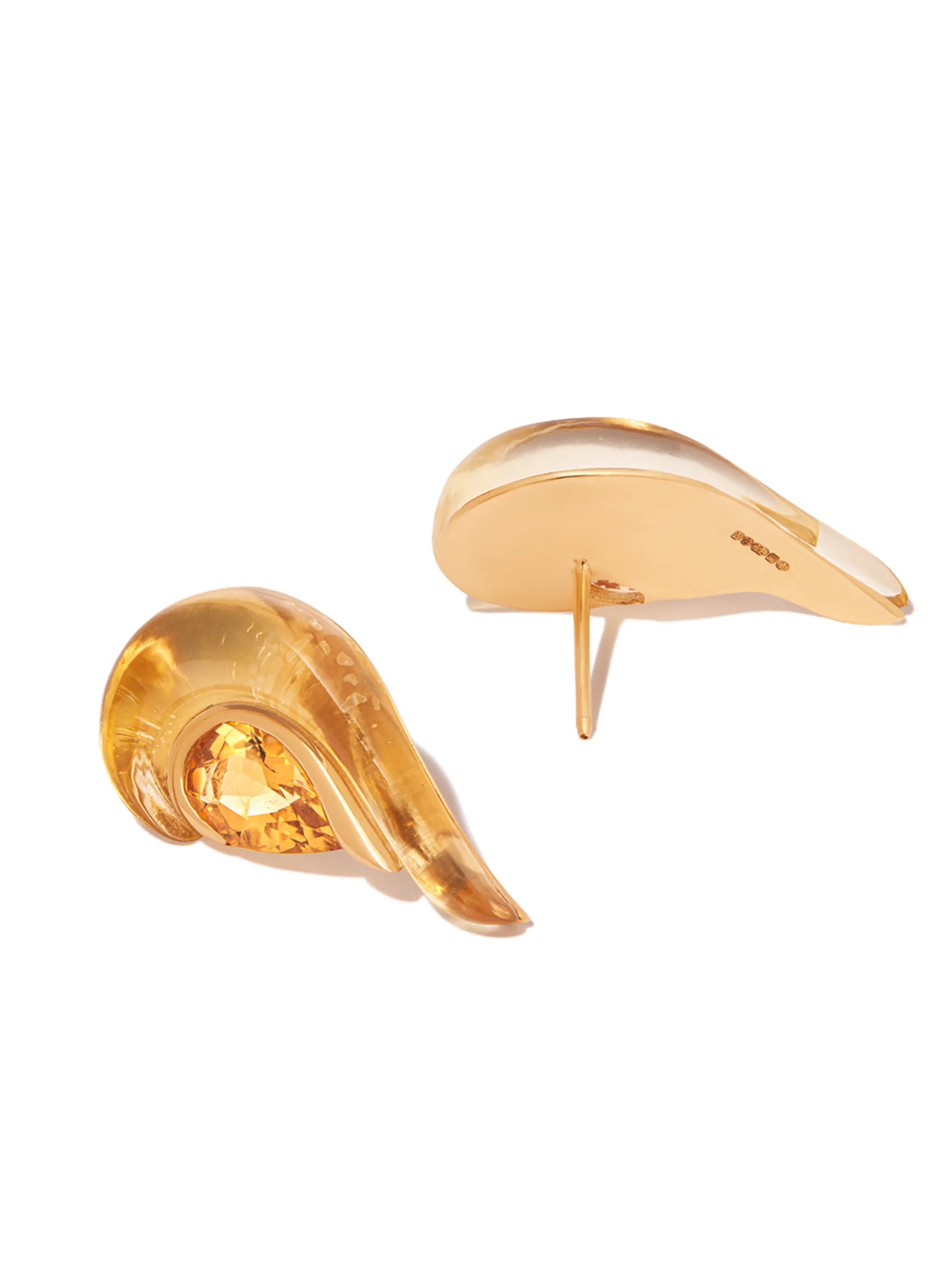 18kt yellow gold Gleam citrine stud earrings