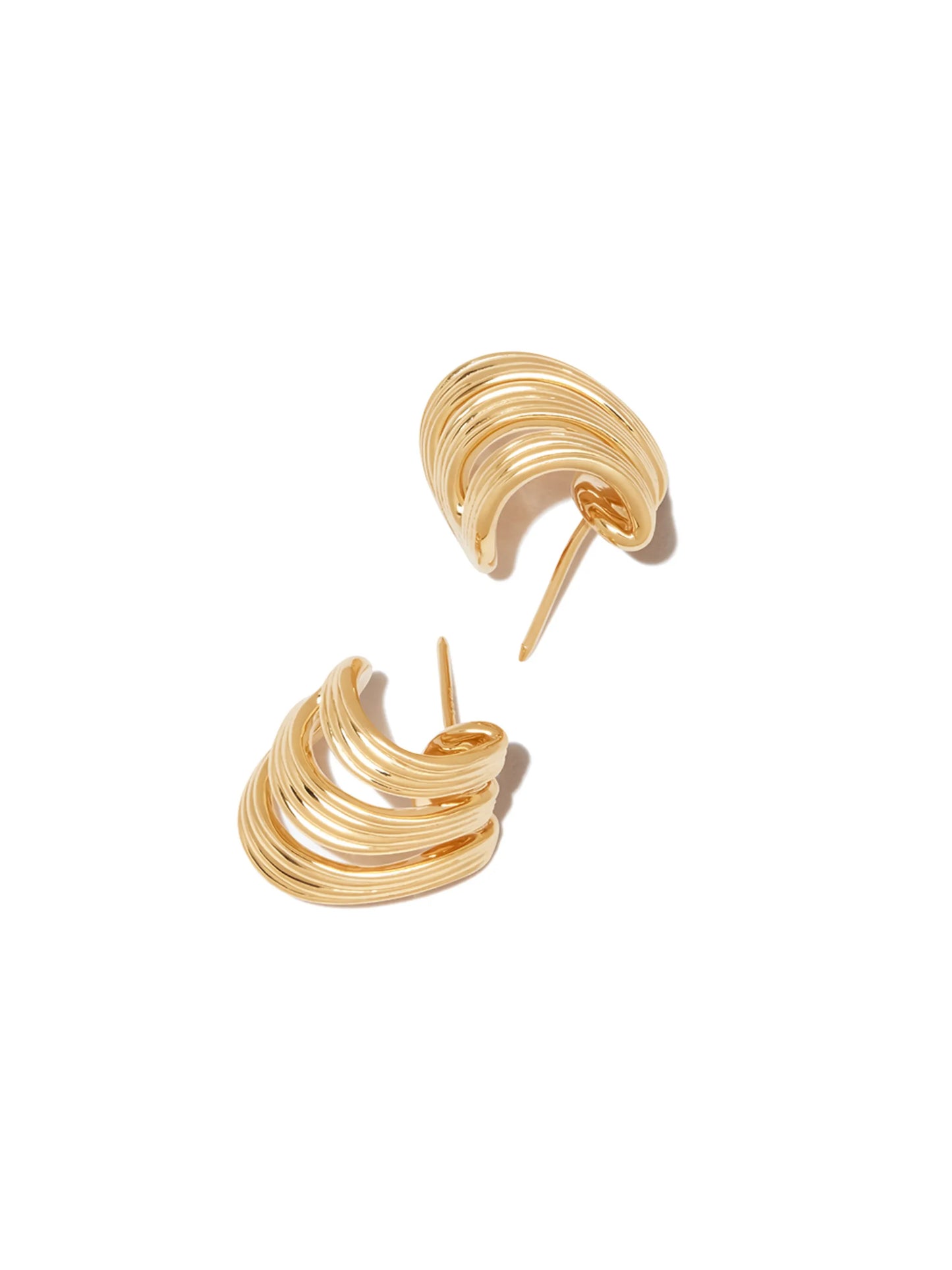 18kt yellow gold Stream Lines earrings