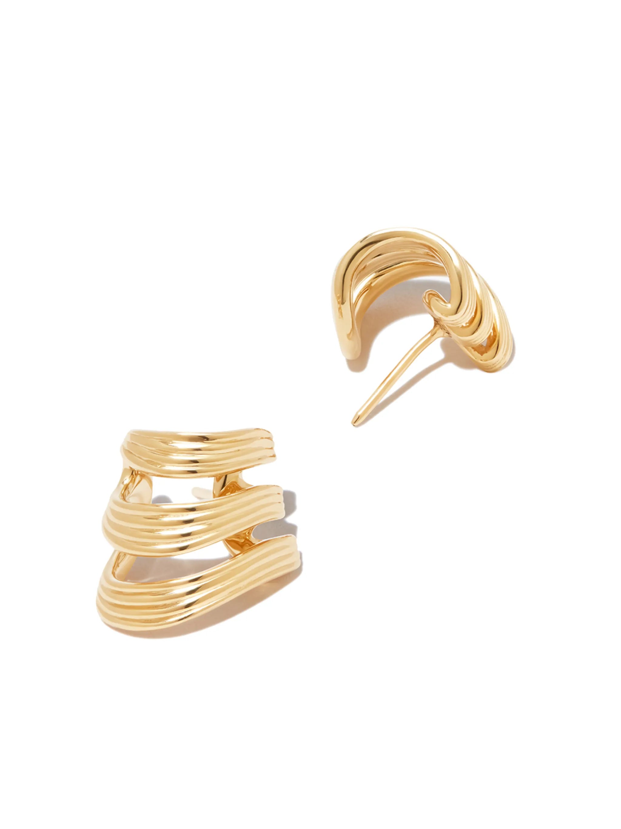 18kt yellow gold Stream Lines earrings