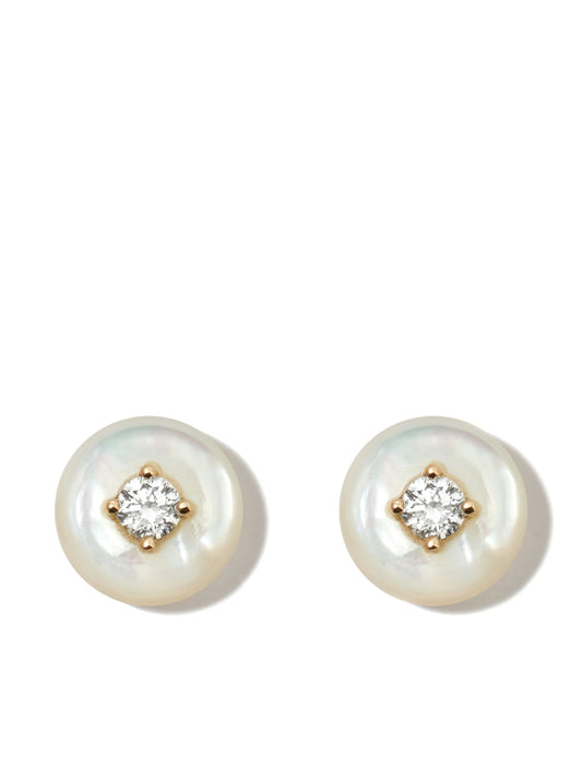 18kt yellow gold Surround diamond stud earrings