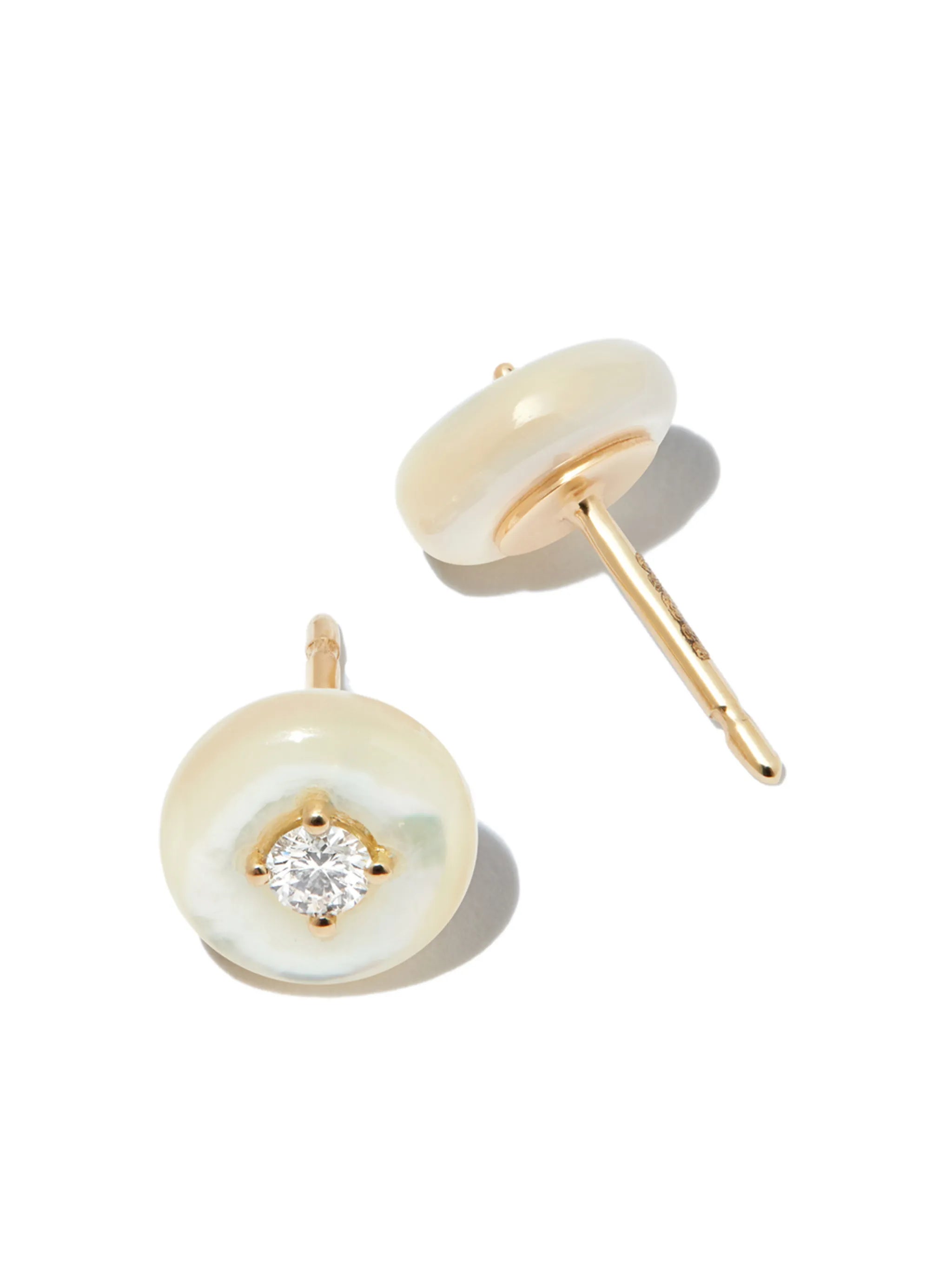 18kt yellow gold Surround diamond stud earrings