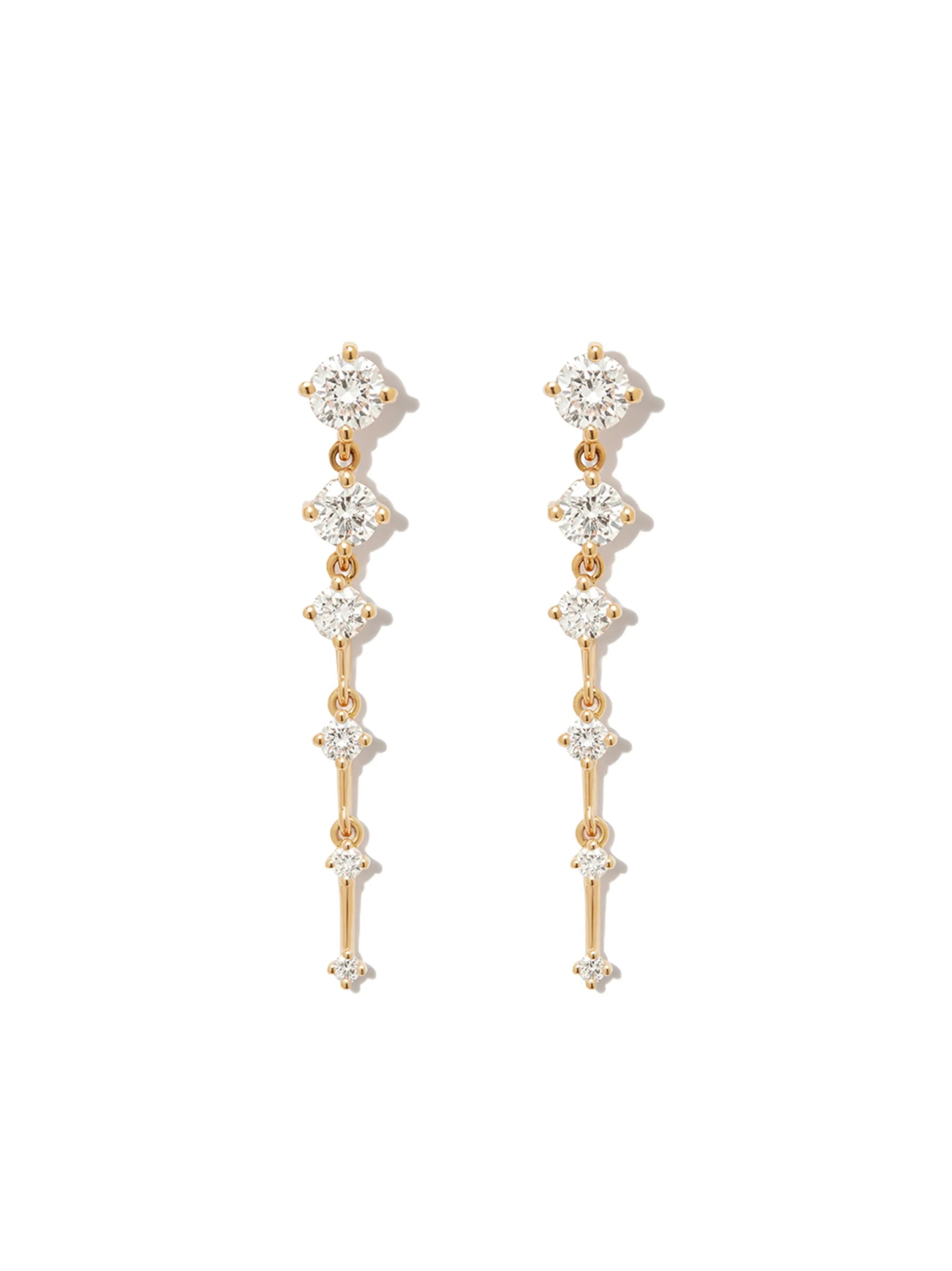 18kt yellow gold Sequence diamond drop earrings
