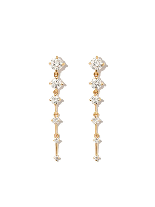 18kt yellow gold Sequence diamond drop earrings