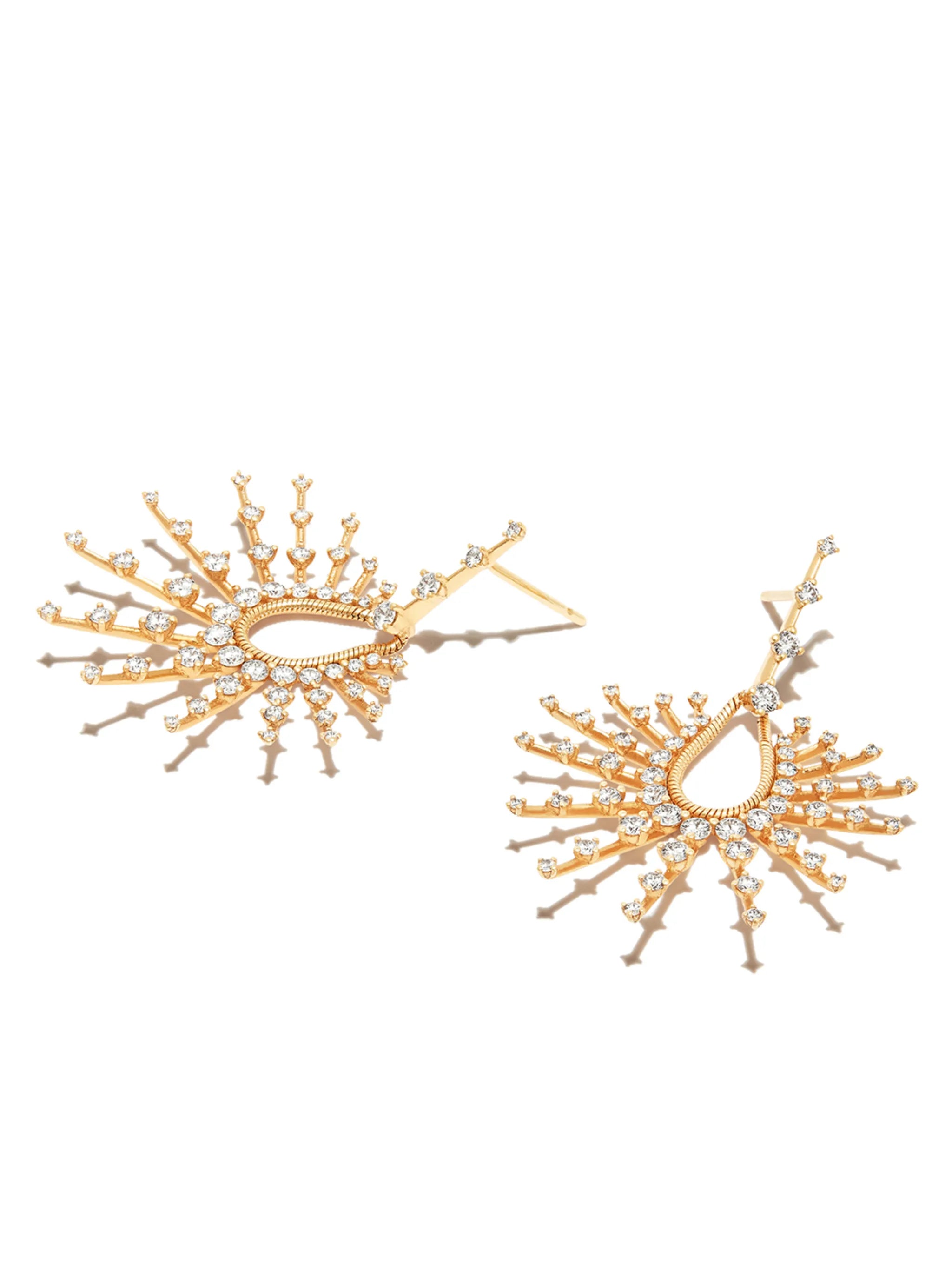 18kt yellow gold Brilliant Clarity diamond drop earrings