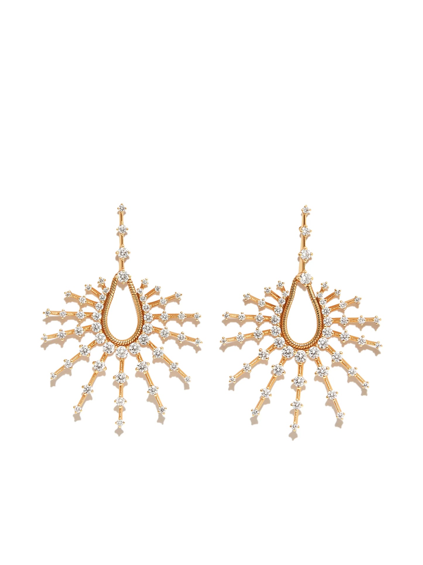 18kt yellow gold Brilliant Clarity diamond drop earrings