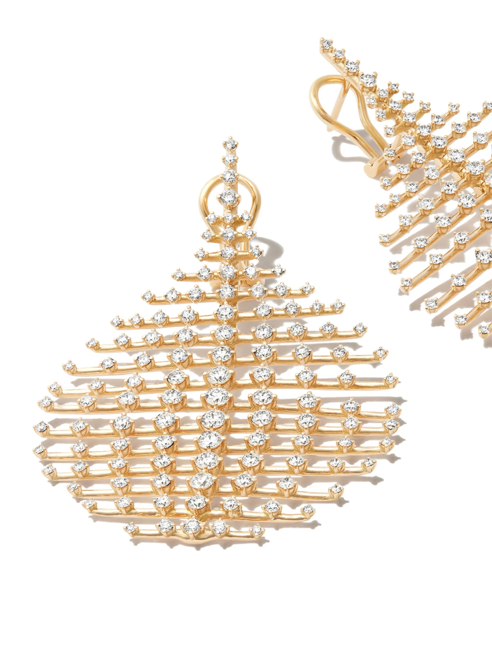 18kt yellow gold Medium Disco diamond earrings