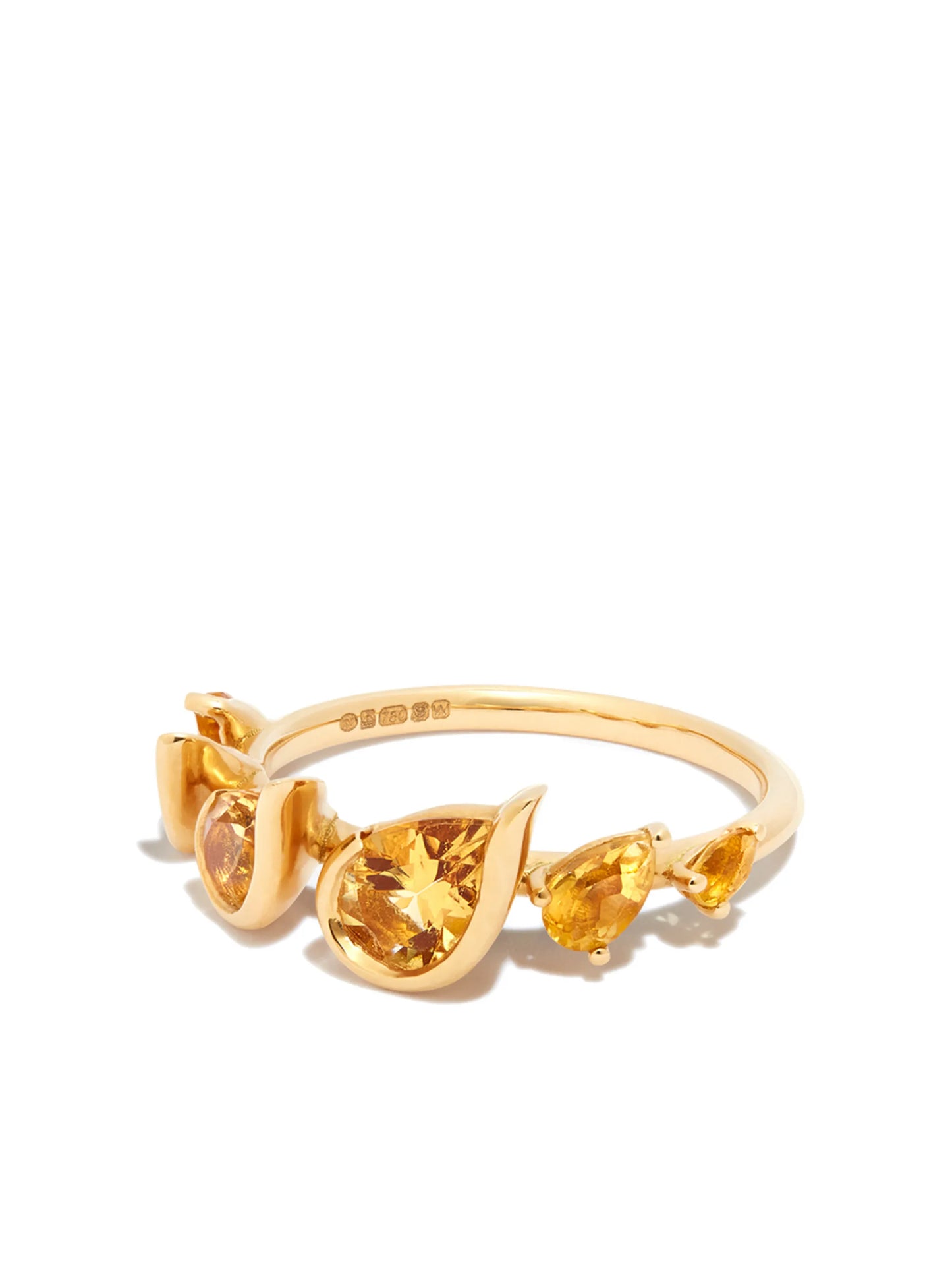 18kt yellow gold Flame citrine ring