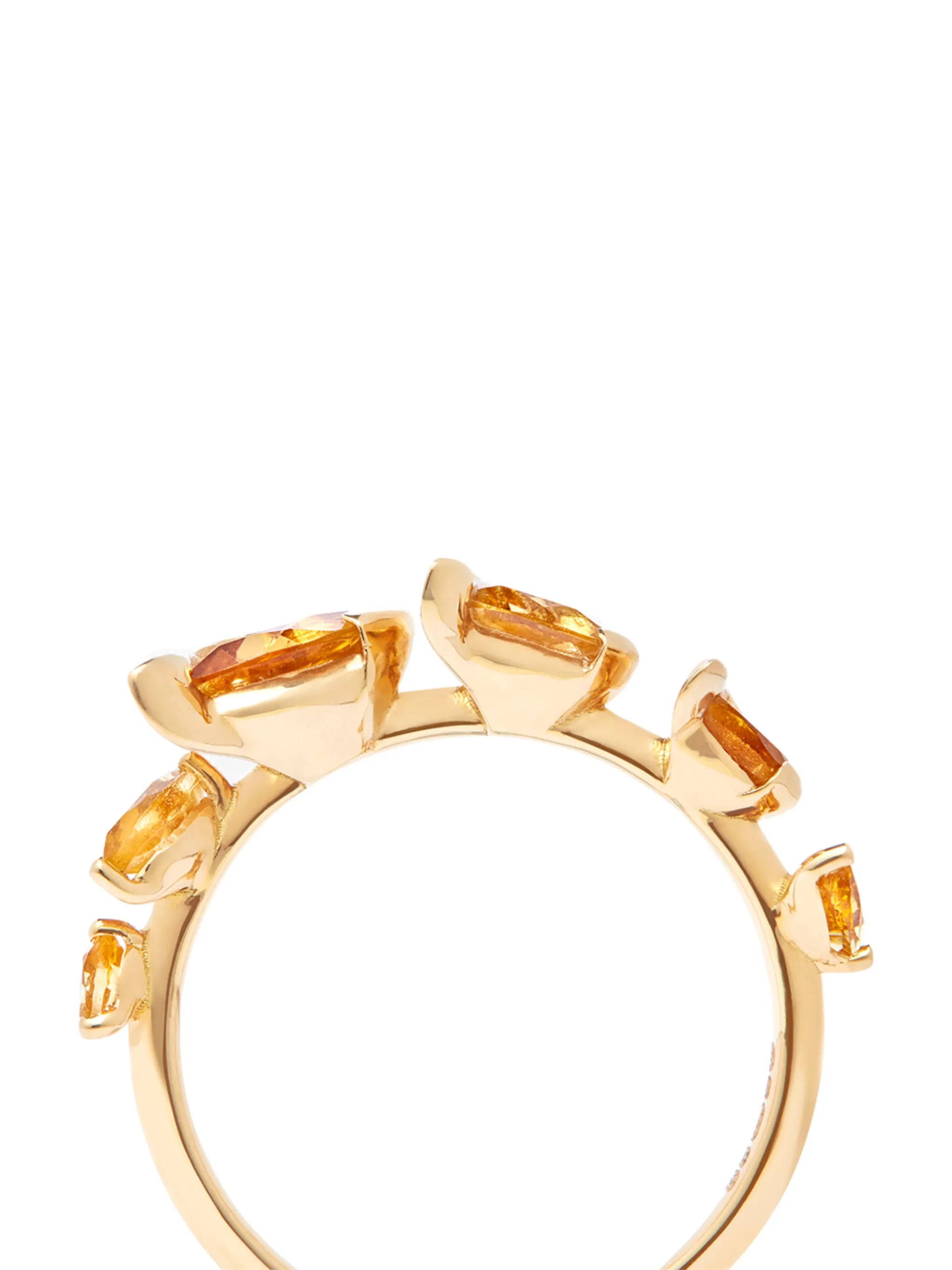 18kt yellow gold Flame citrine ring