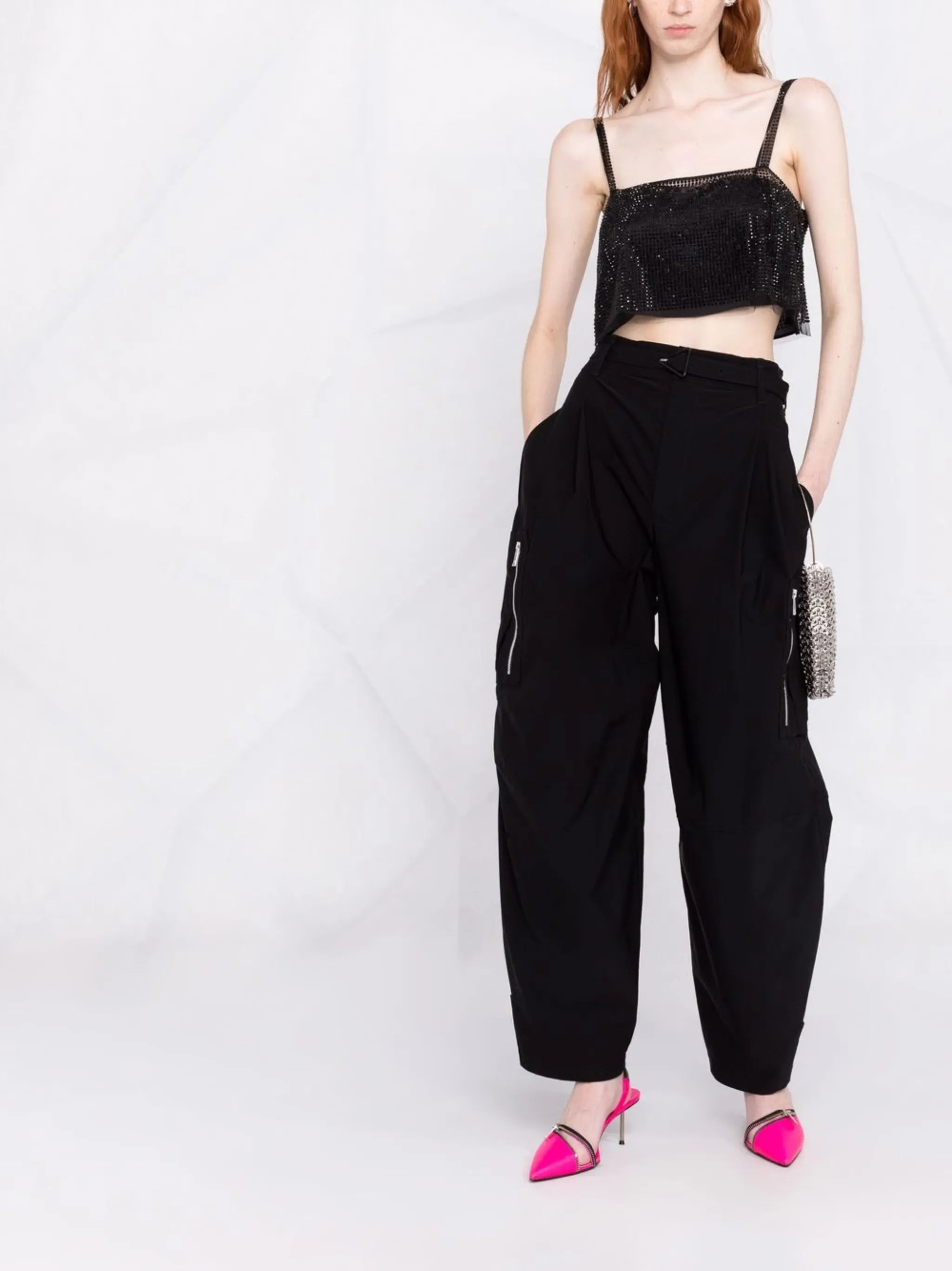 crystal-embellished crop top