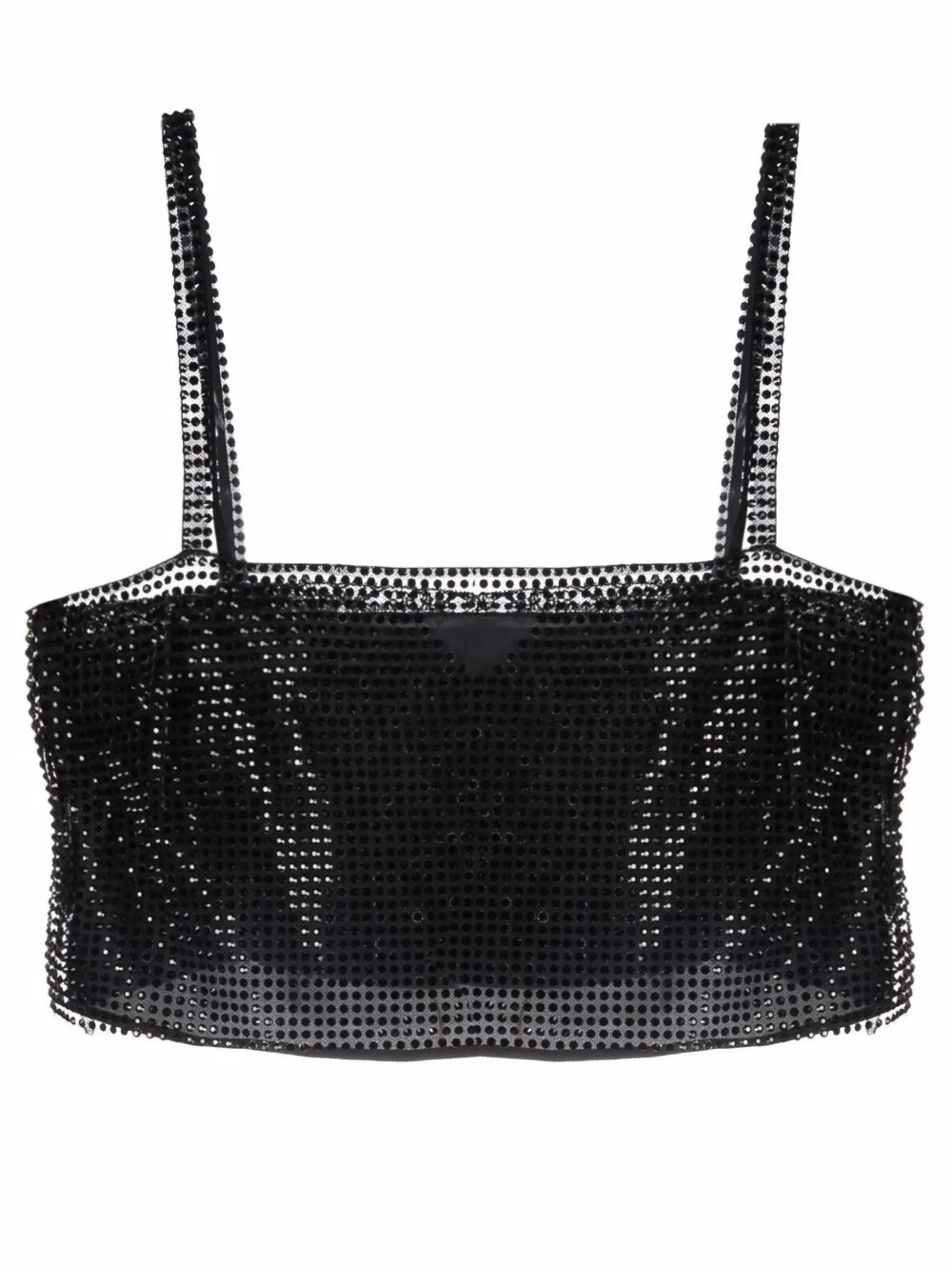 crystal-embellished crop top