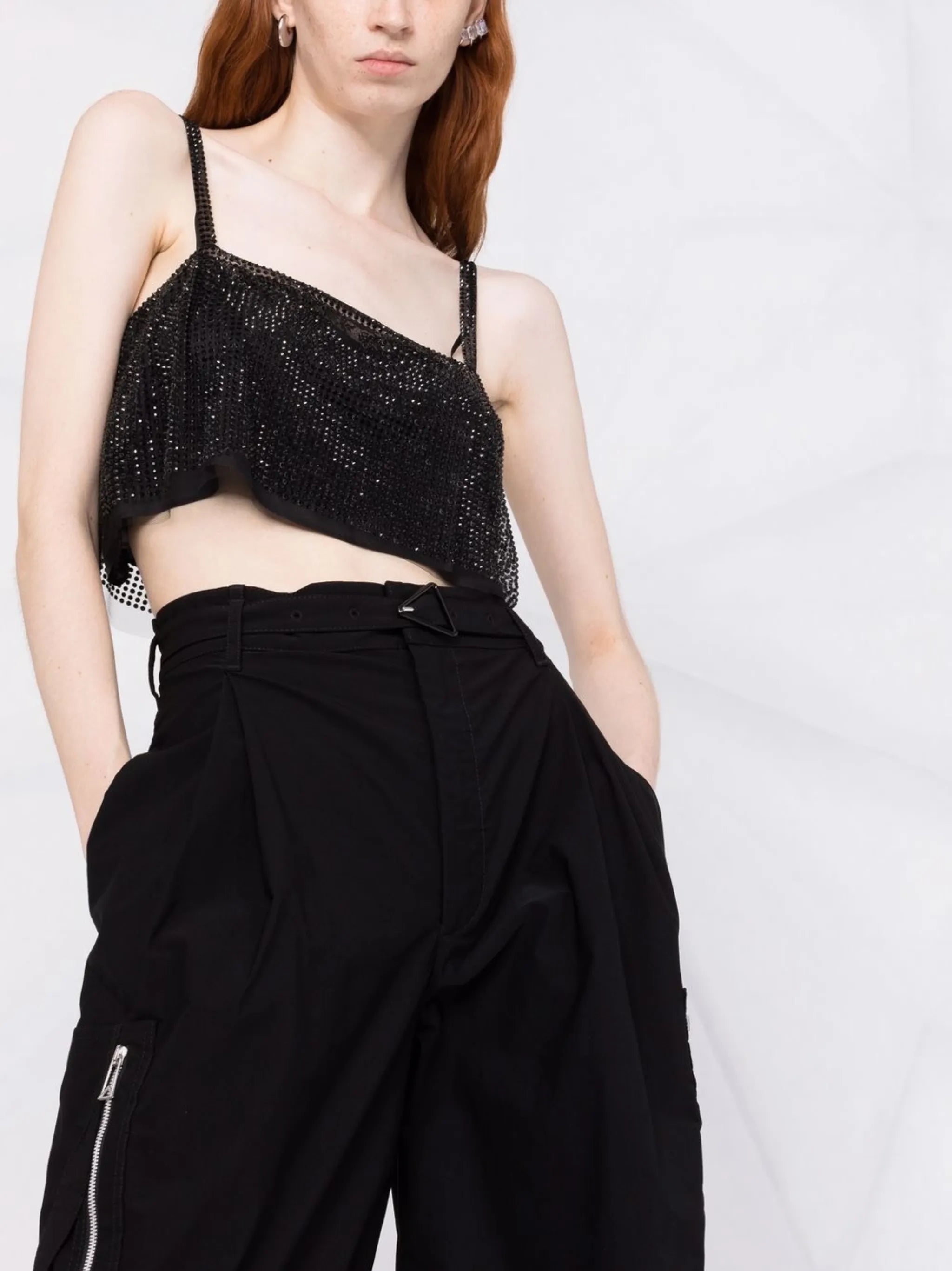 crystal-embellished crop top