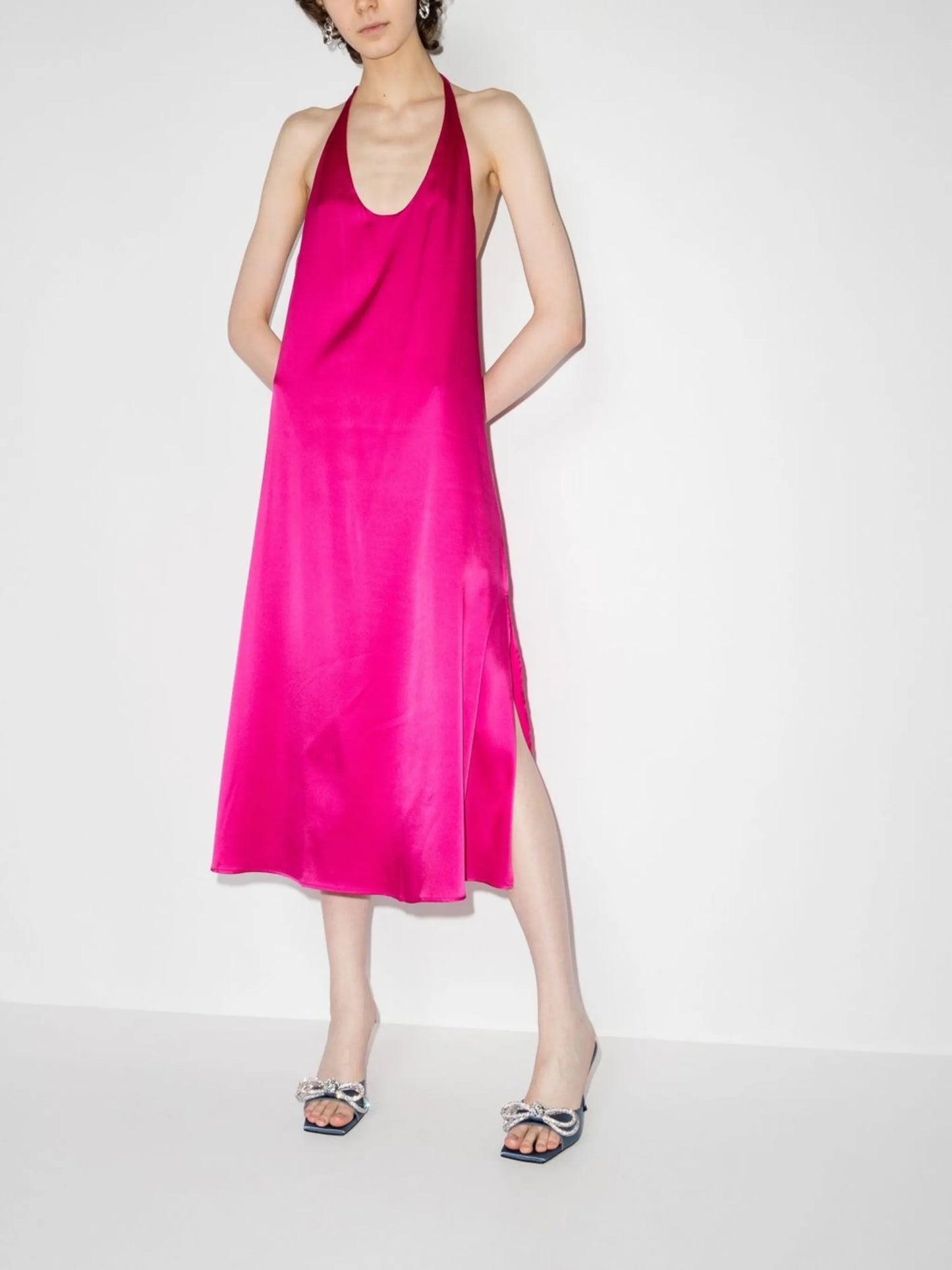 T-Boz halterneck slip dress