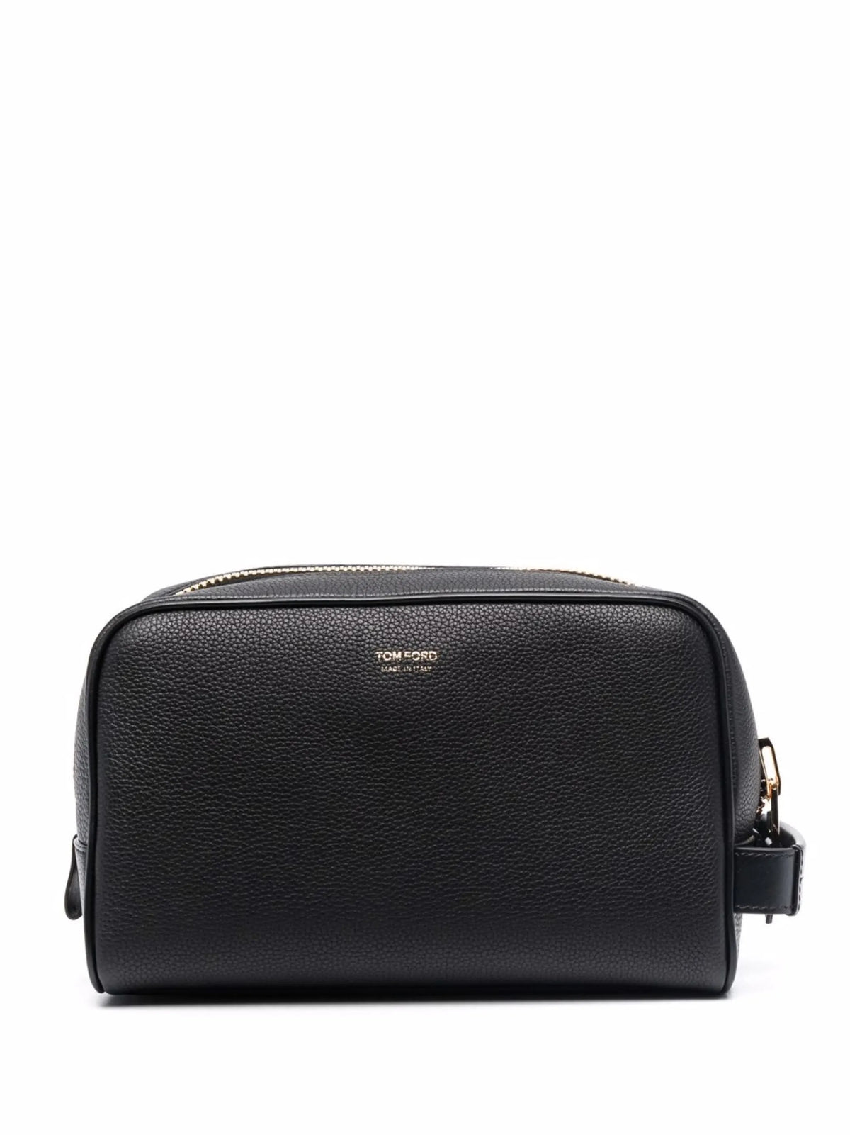 grained-leather wash bag