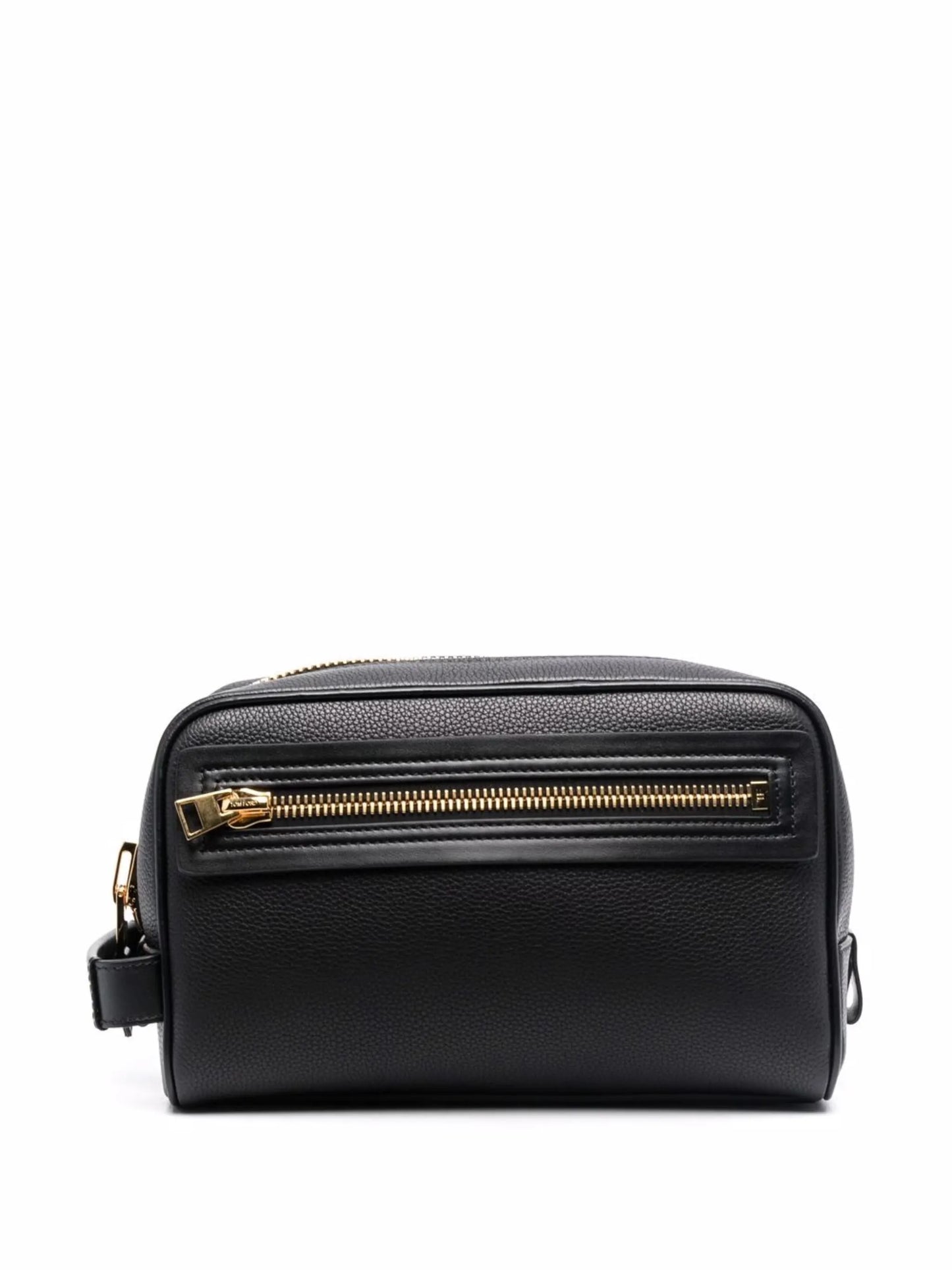 grained-leather wash bag