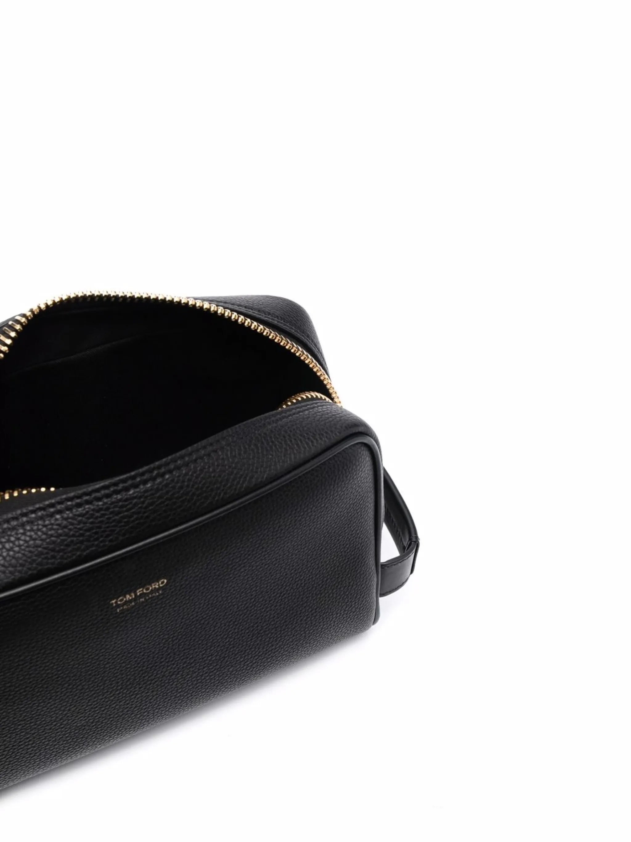 grained-leather wash bag